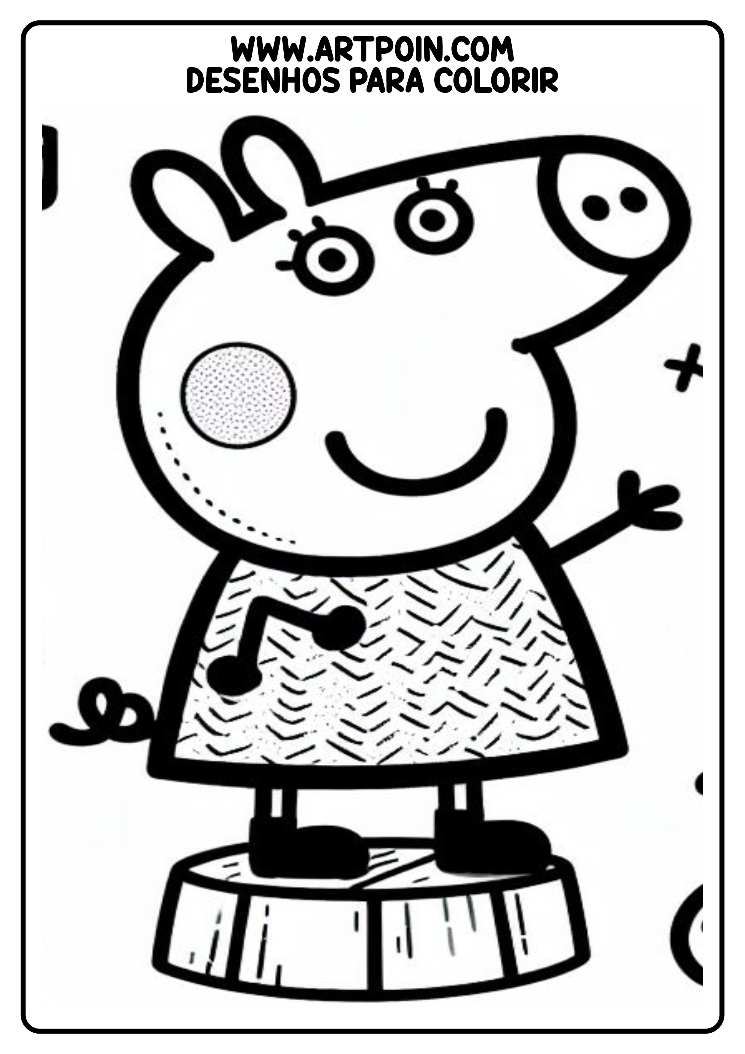 Peppa pig desenho para colorir para crianças kids png