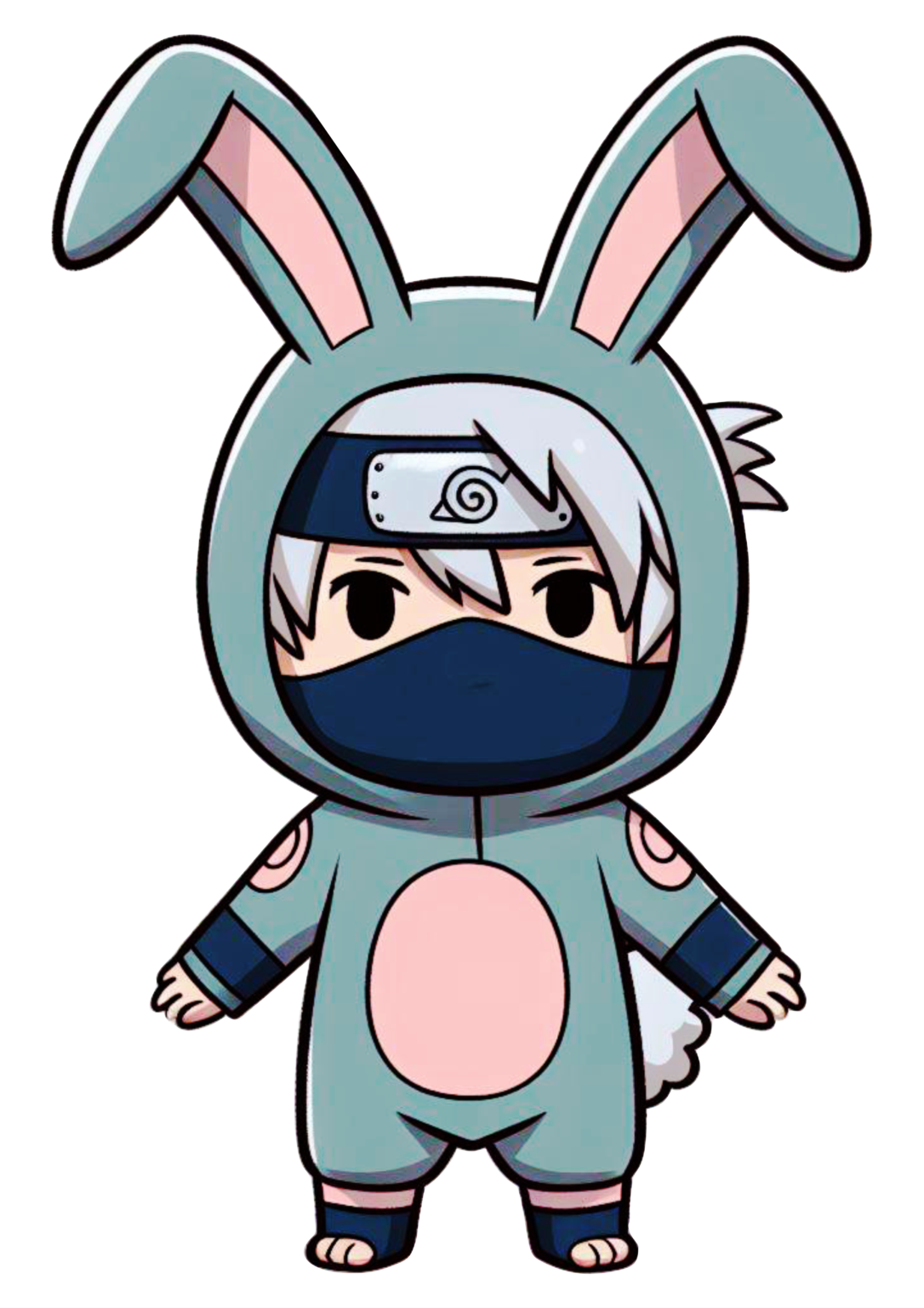 Kakashi cute chibi com fantasia de coelhinho da páscoa fundo ...