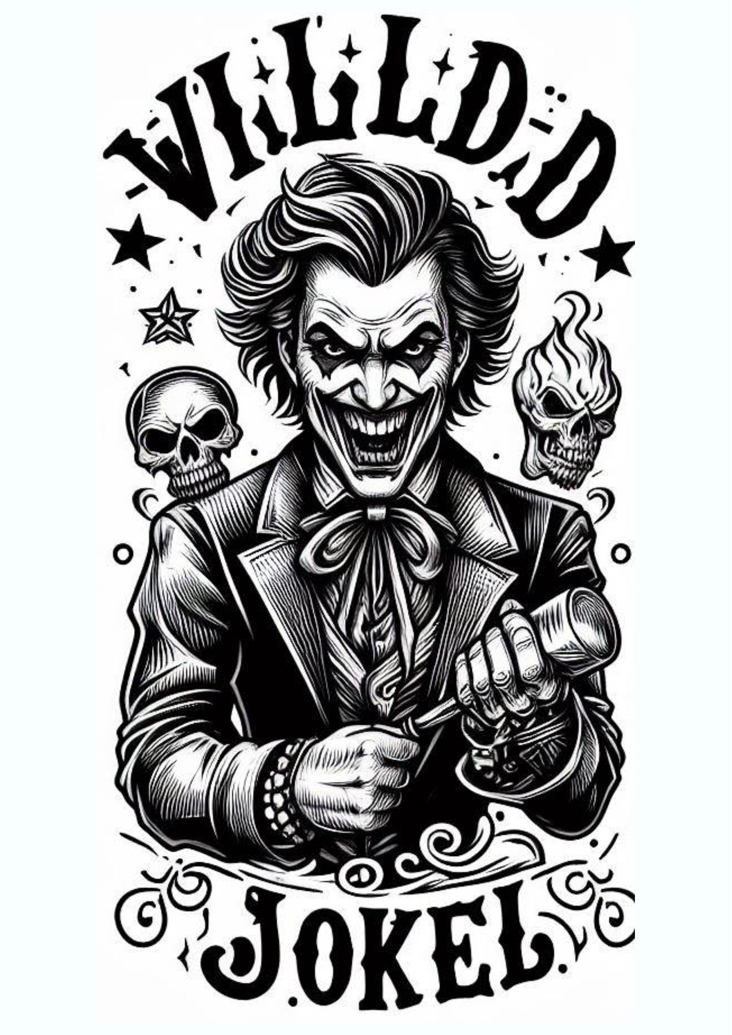 Tatuagem realista Coringa Joker desenho para imprimir png