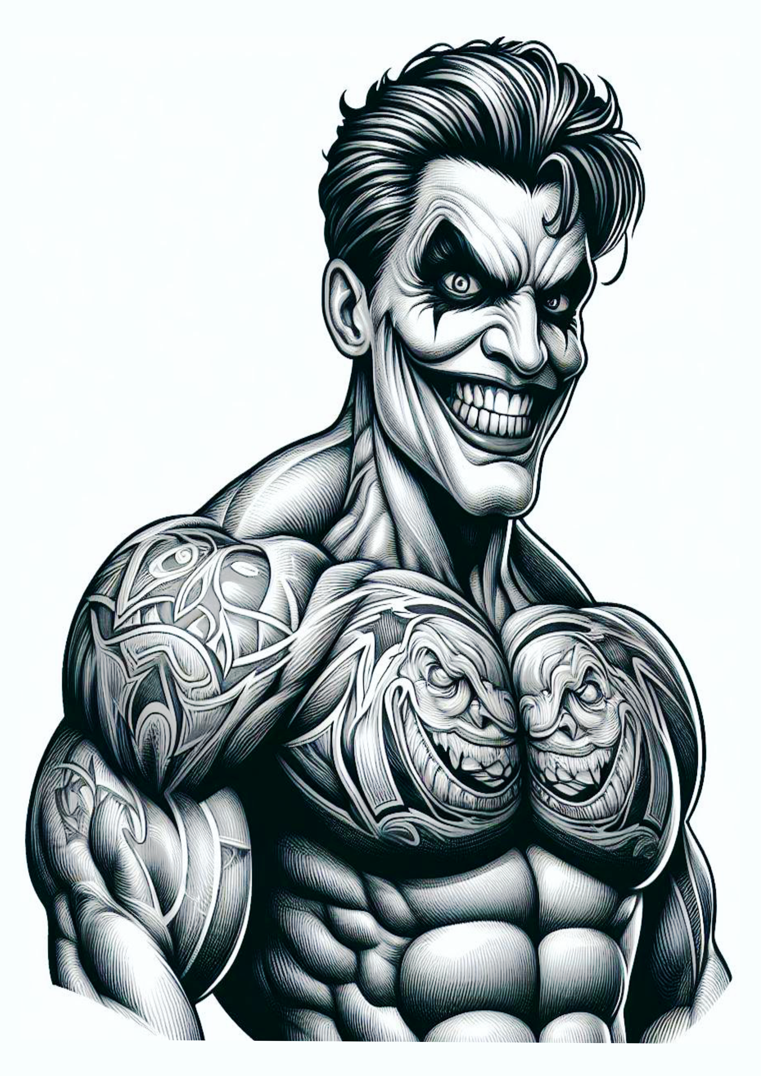Tatuagem realista Coringa Joker maromba png