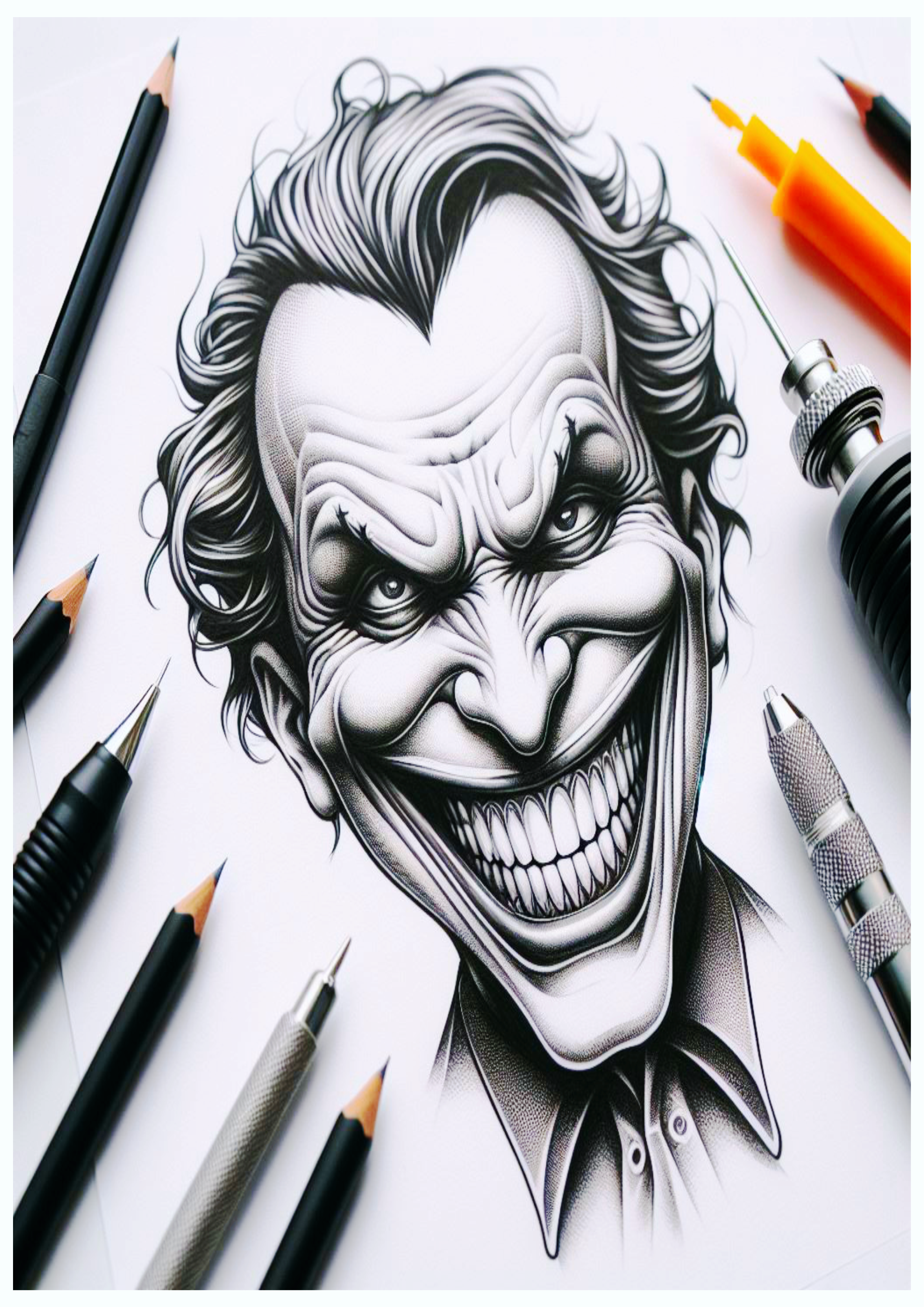 Desenho de mesa ideal para tatuagem Coringa Joker png