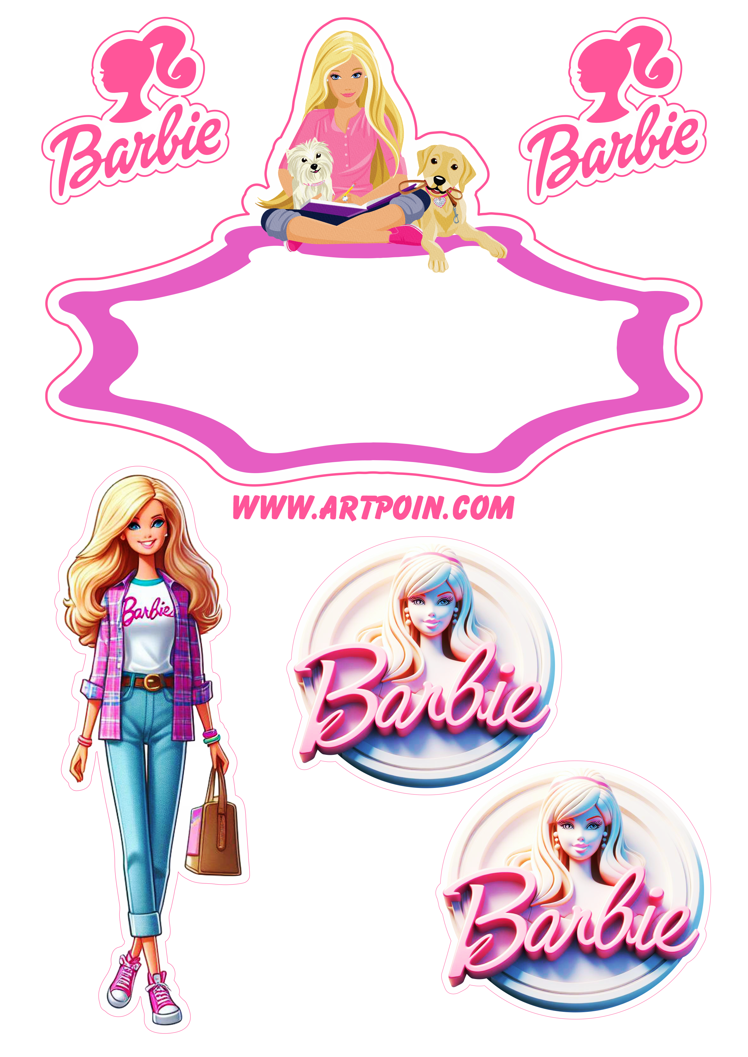Topo de bolo Barbie Adolescente png