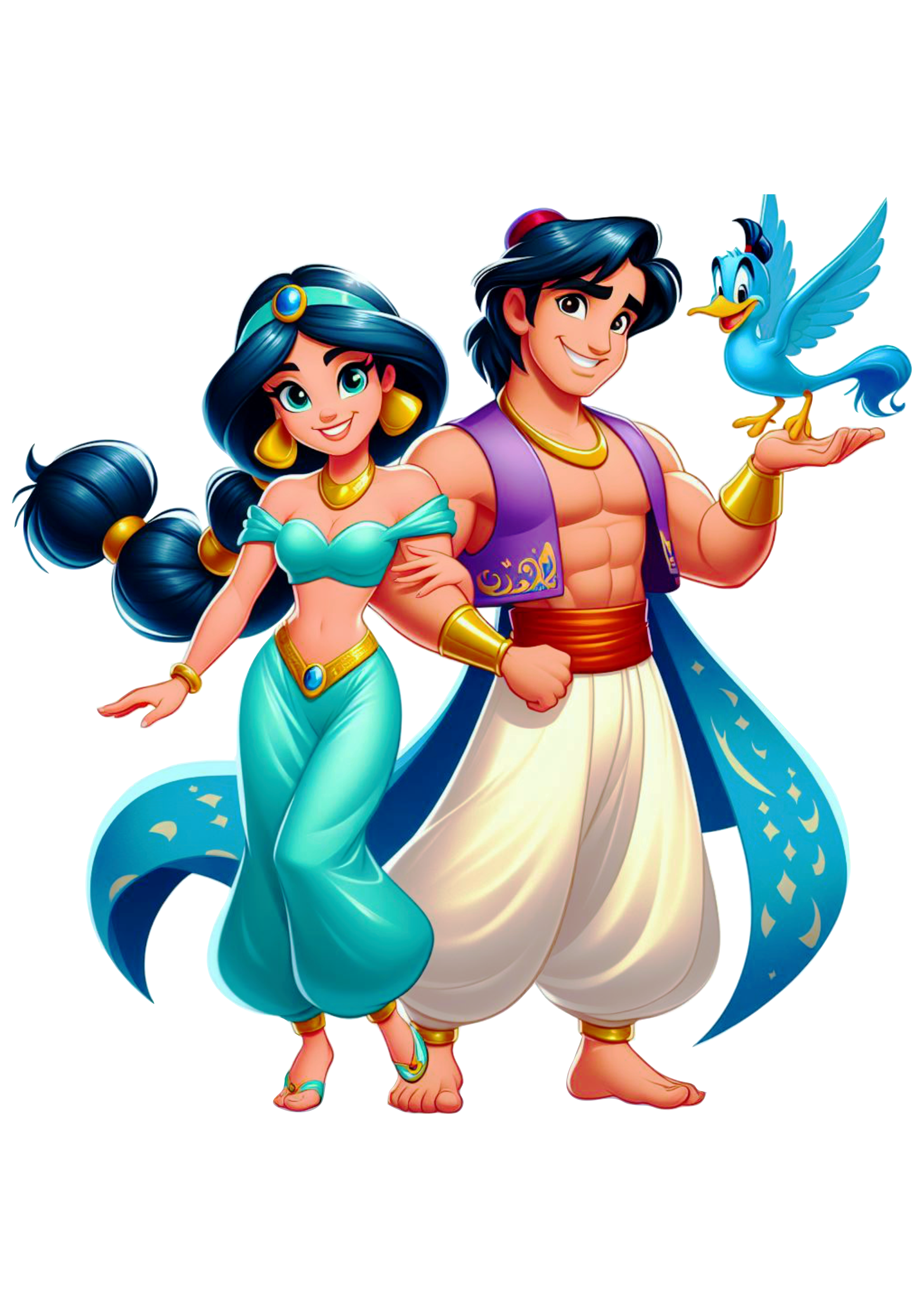 Aladdin e princesa Jasmine cartoon png