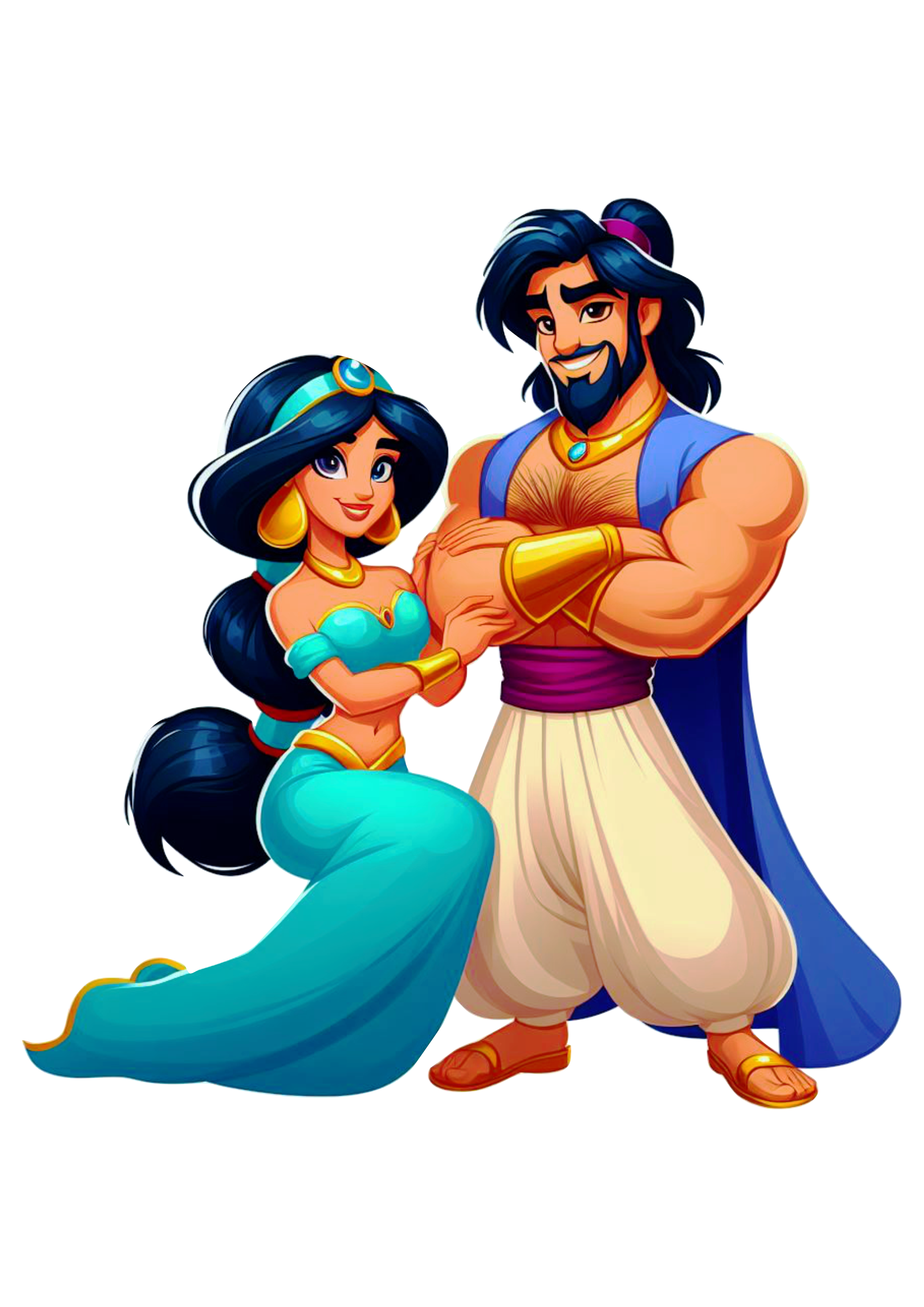 Aladdin e princesa Jasmine Disney cartoon png