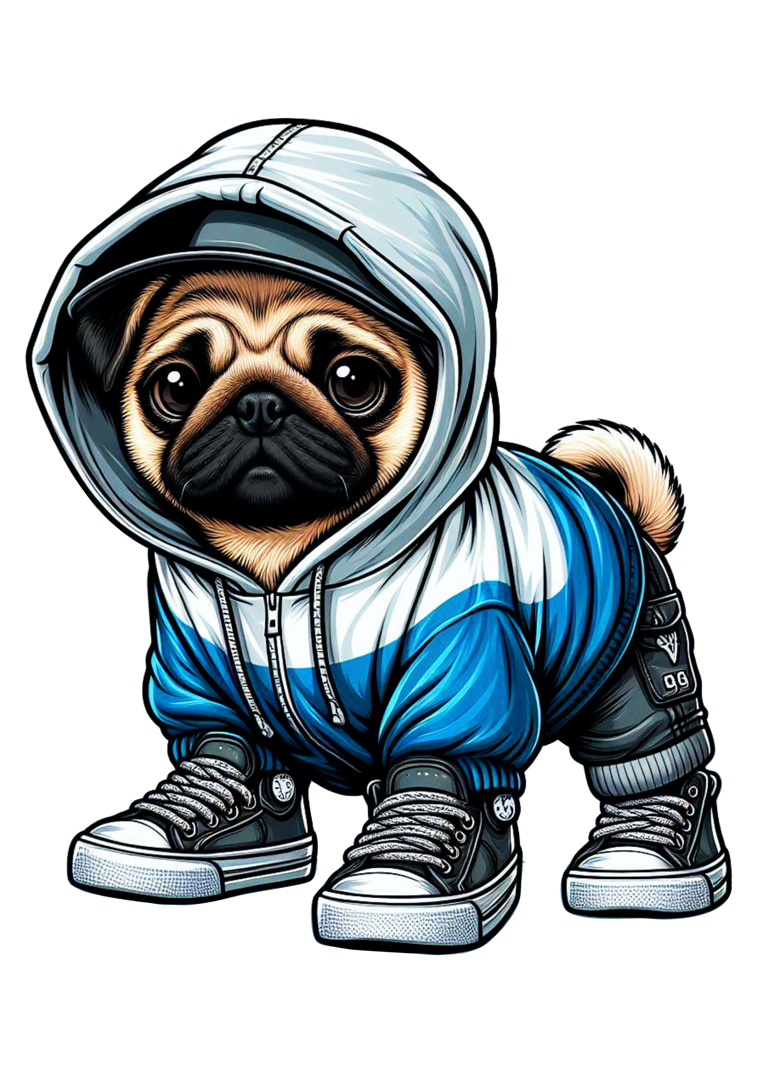 Cachorro raça Pug pet imagem jaqueta tênis png