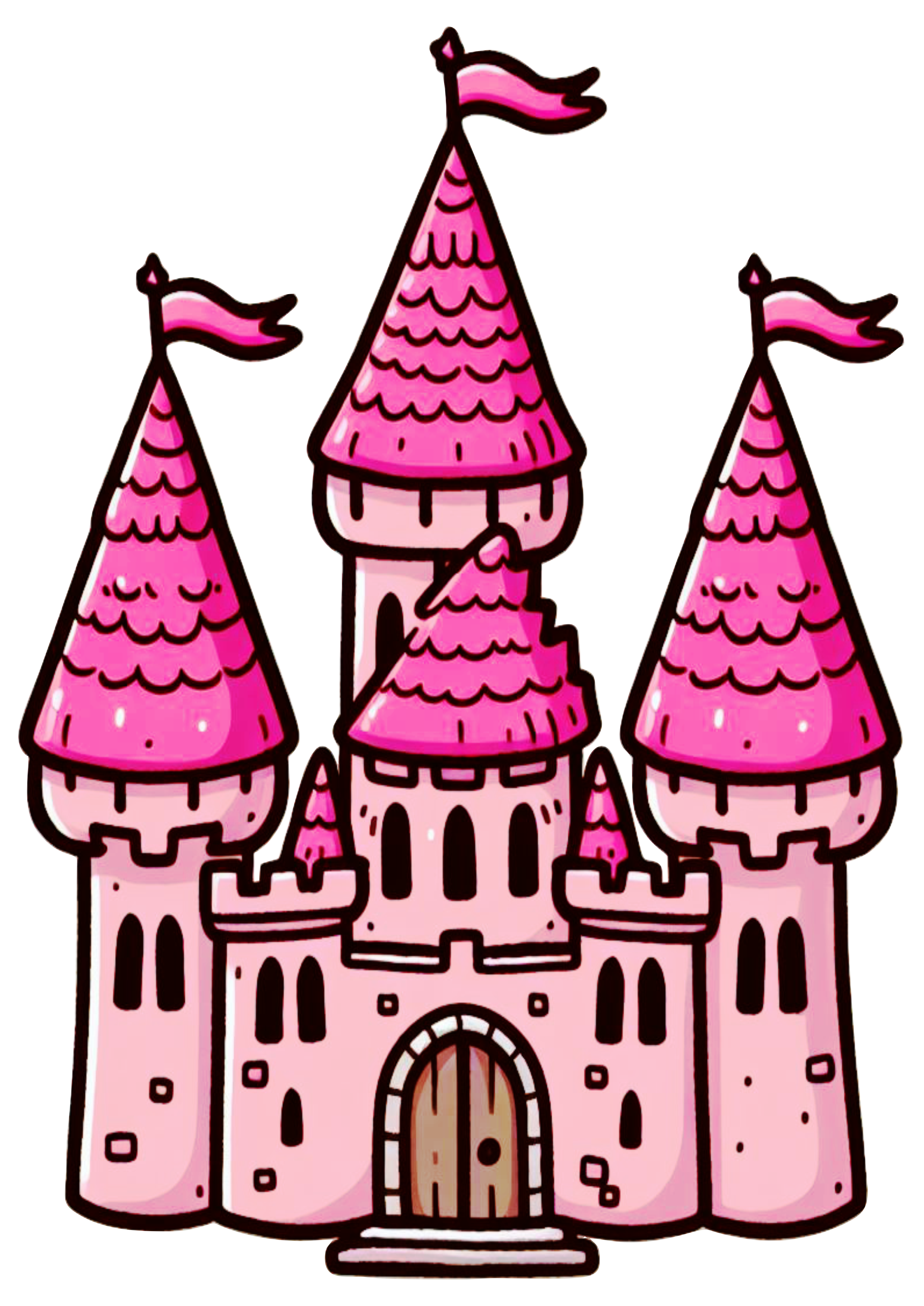 Castelo rosa desenho infantil princesas png