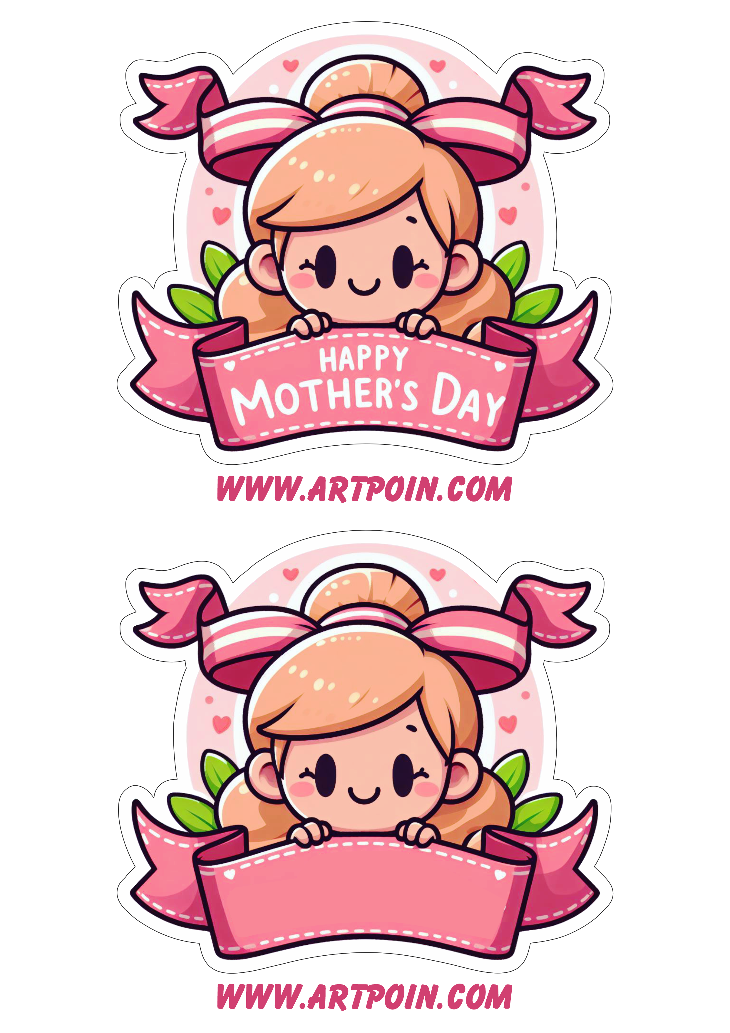 Happy mother’s day topper cake pink decoration fets cute png