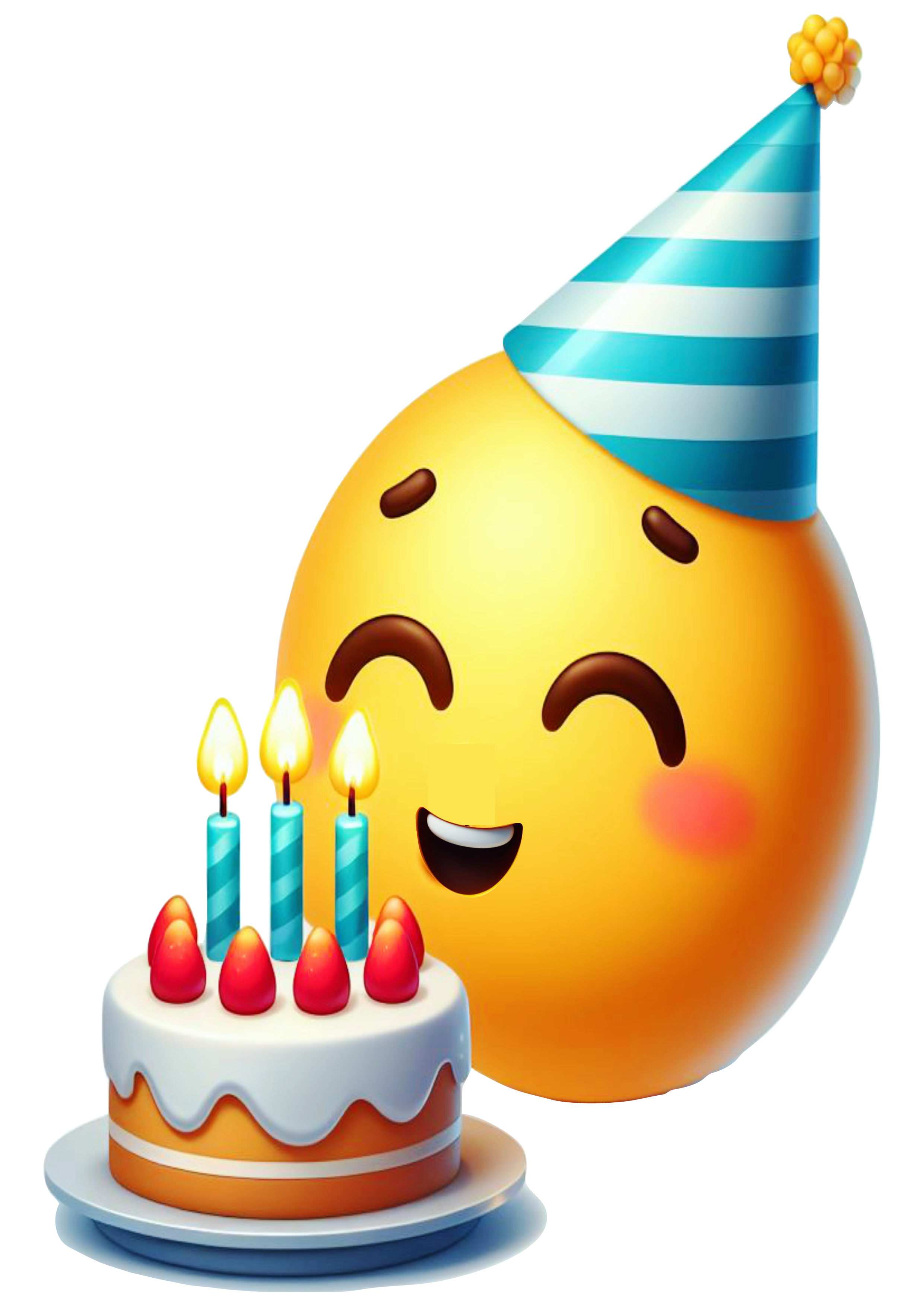 Feliz aniversário Emoji bolo parabéns figurinha engraçada png