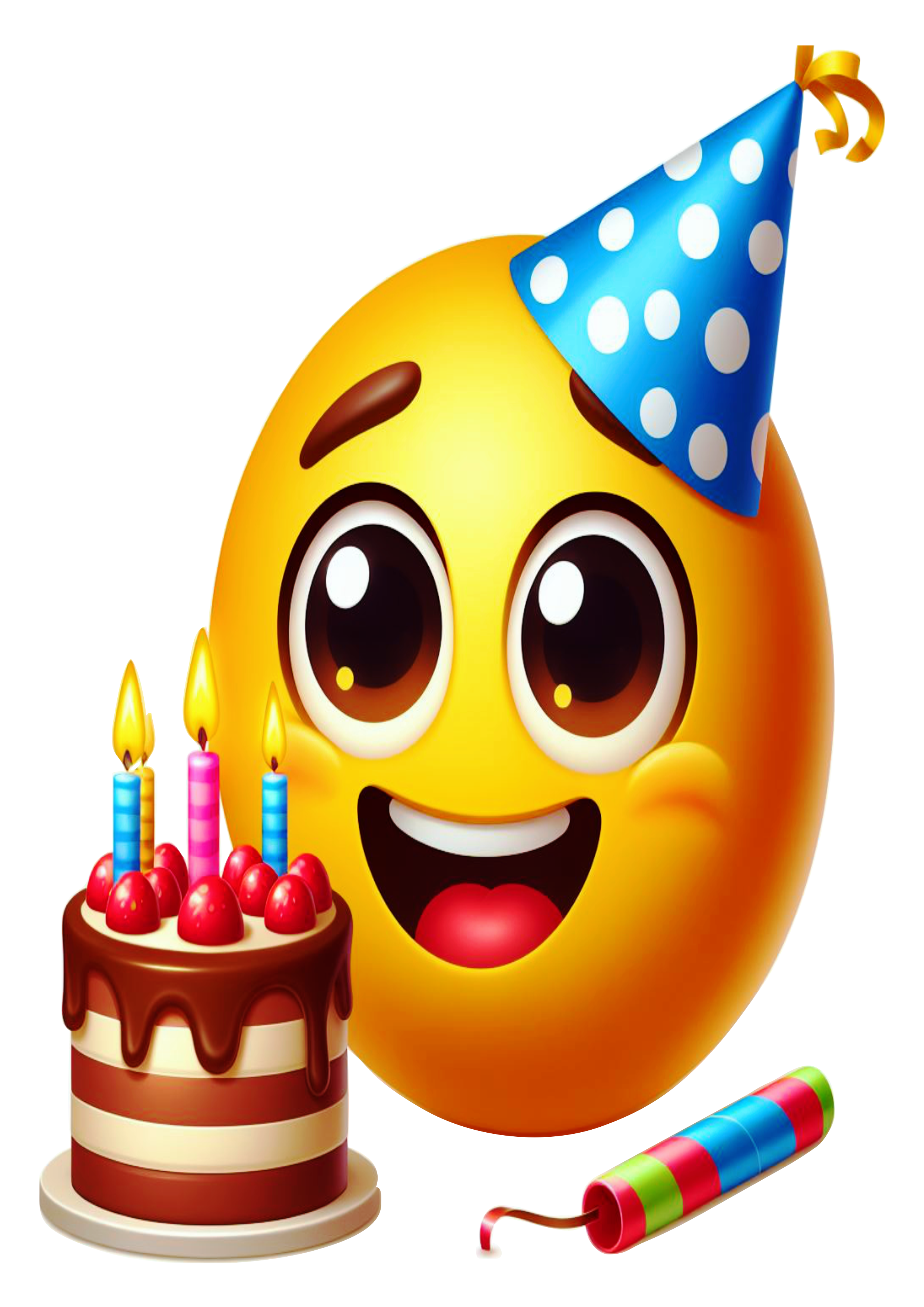 Feliz aniversário Emoji bolo parabéns figurinha engraçada whatsapp instagram facebook redes sociais artes gráficas clipart png