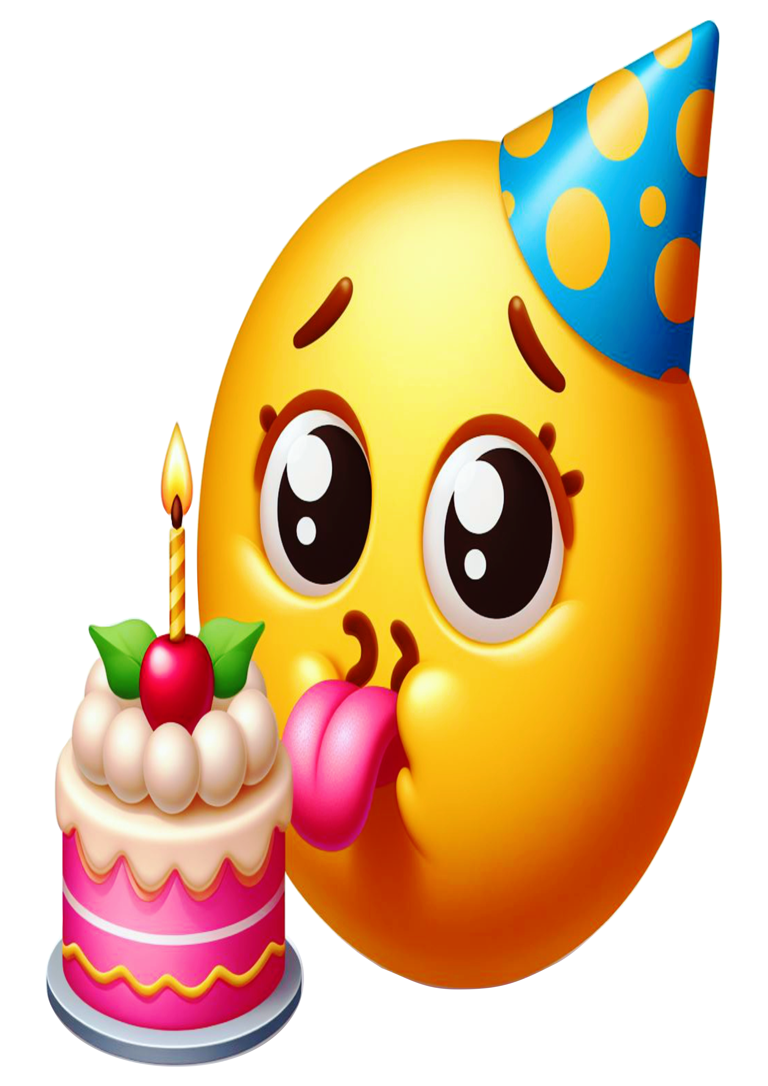 Emoji transparente aniversário comemoração festa bolo pack de imagens png