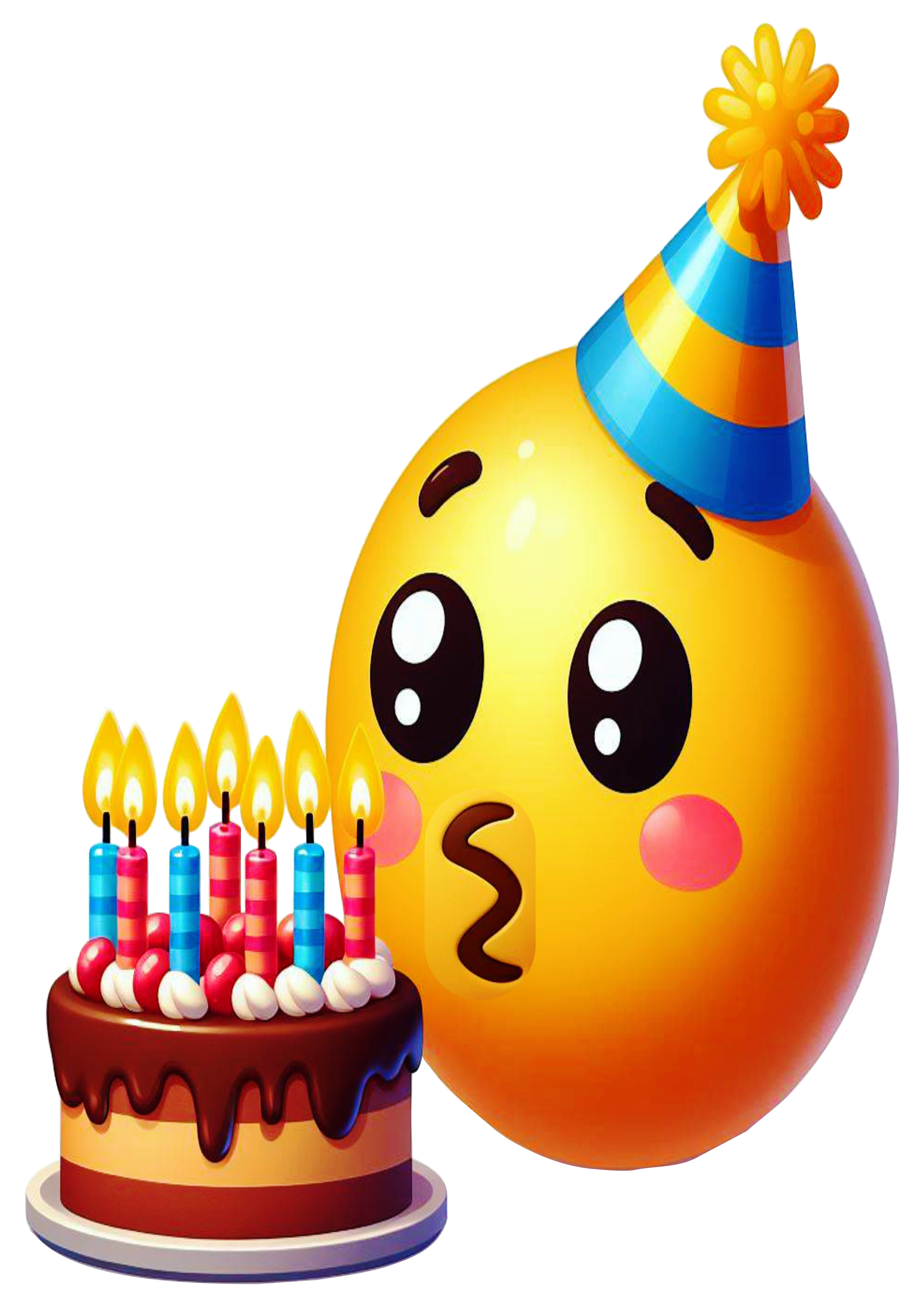 Emoji transparente aniversário comemoração festa bolo pack de imagens clipart png