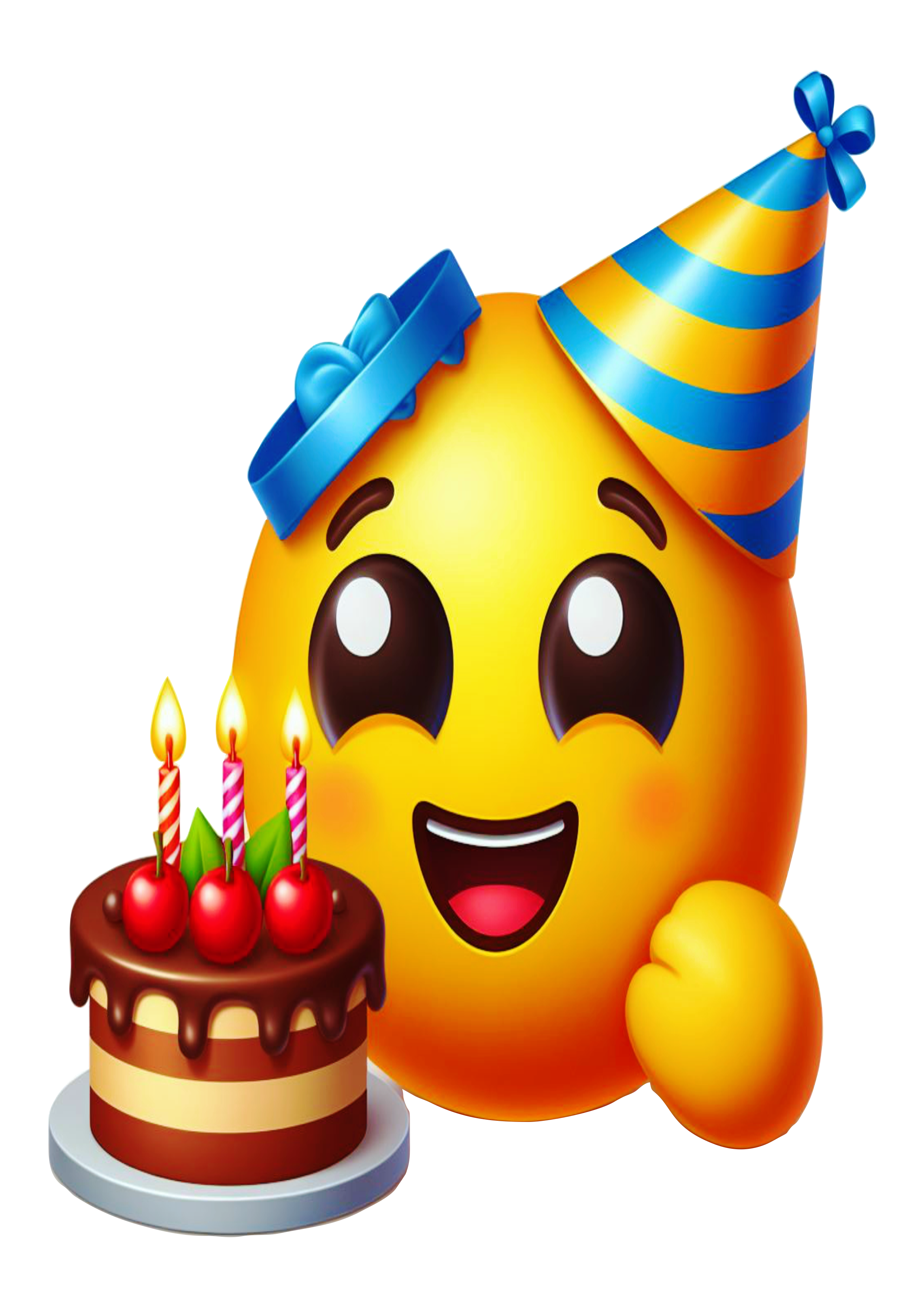 Emoji transparente aniversário comemoração festa bolo pack de imagens vetor png