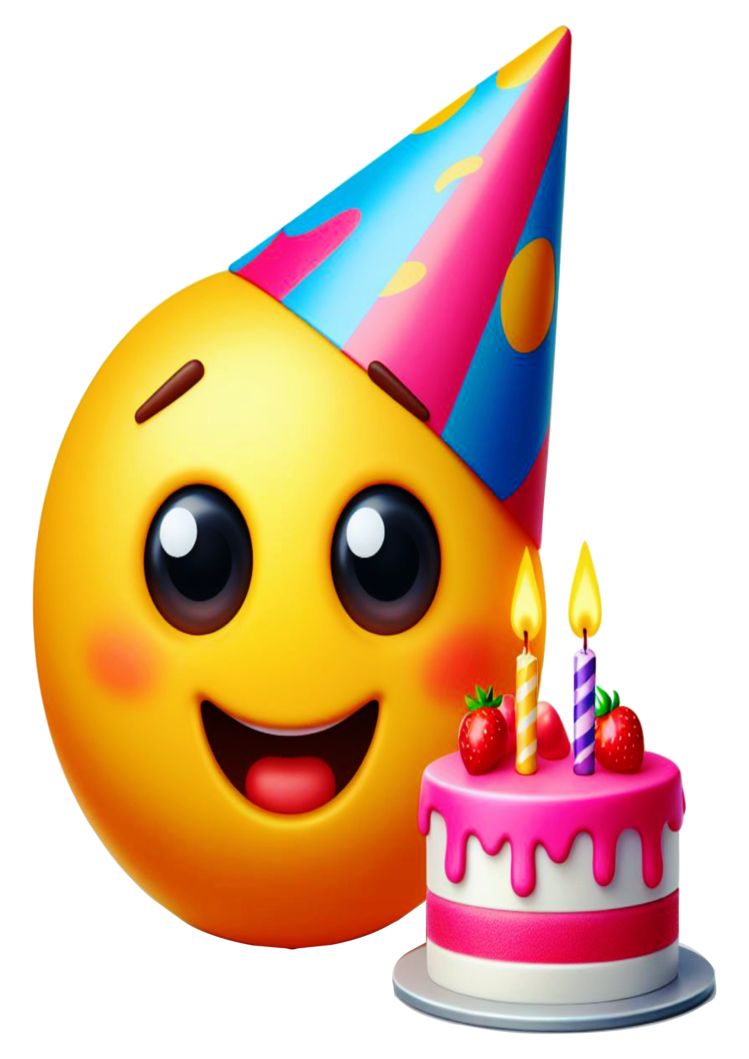 Emoji transparente aniversário comemoração festa bolo pack de imagens ilustração png