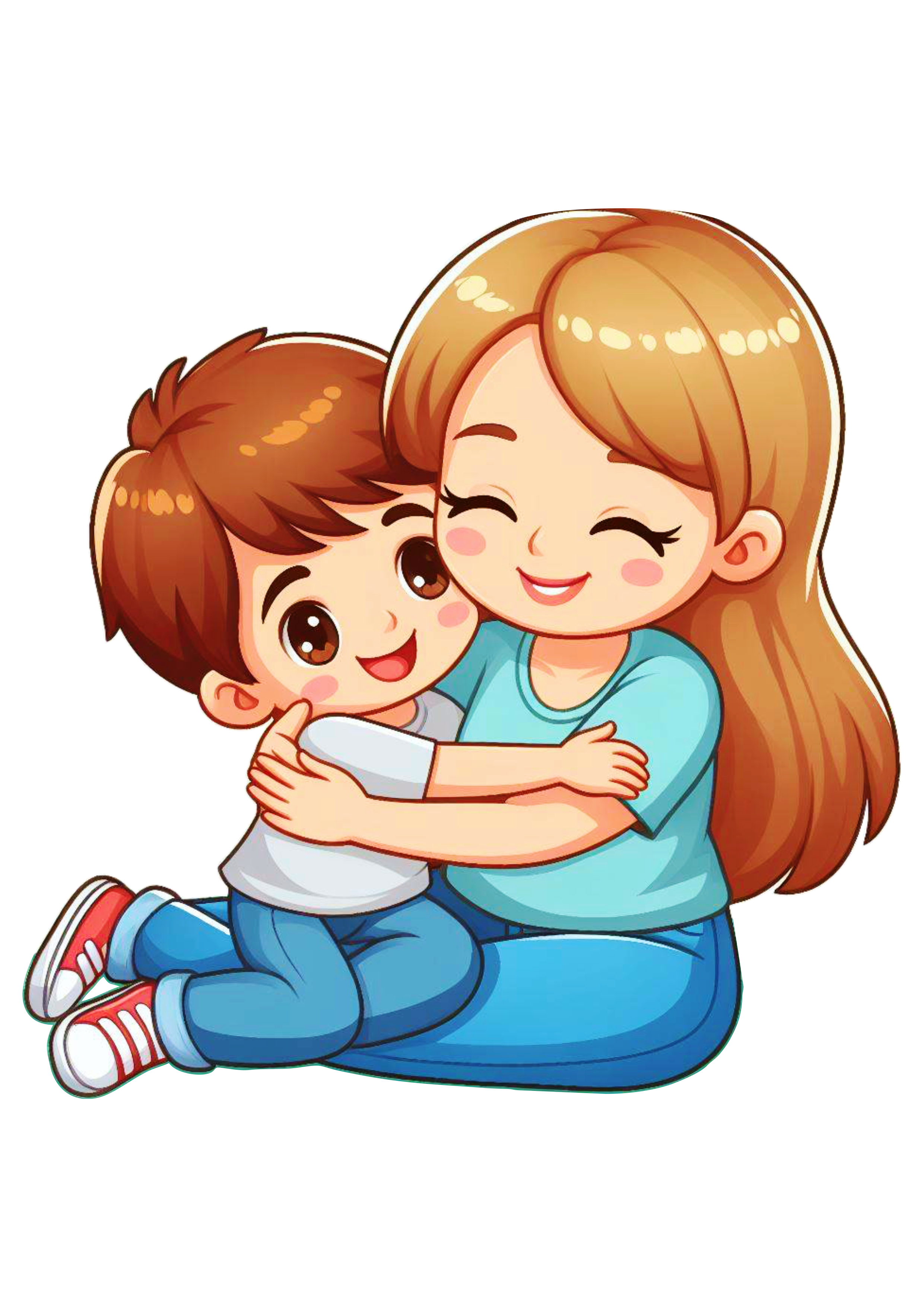 Mãe e filho abraço desenho png