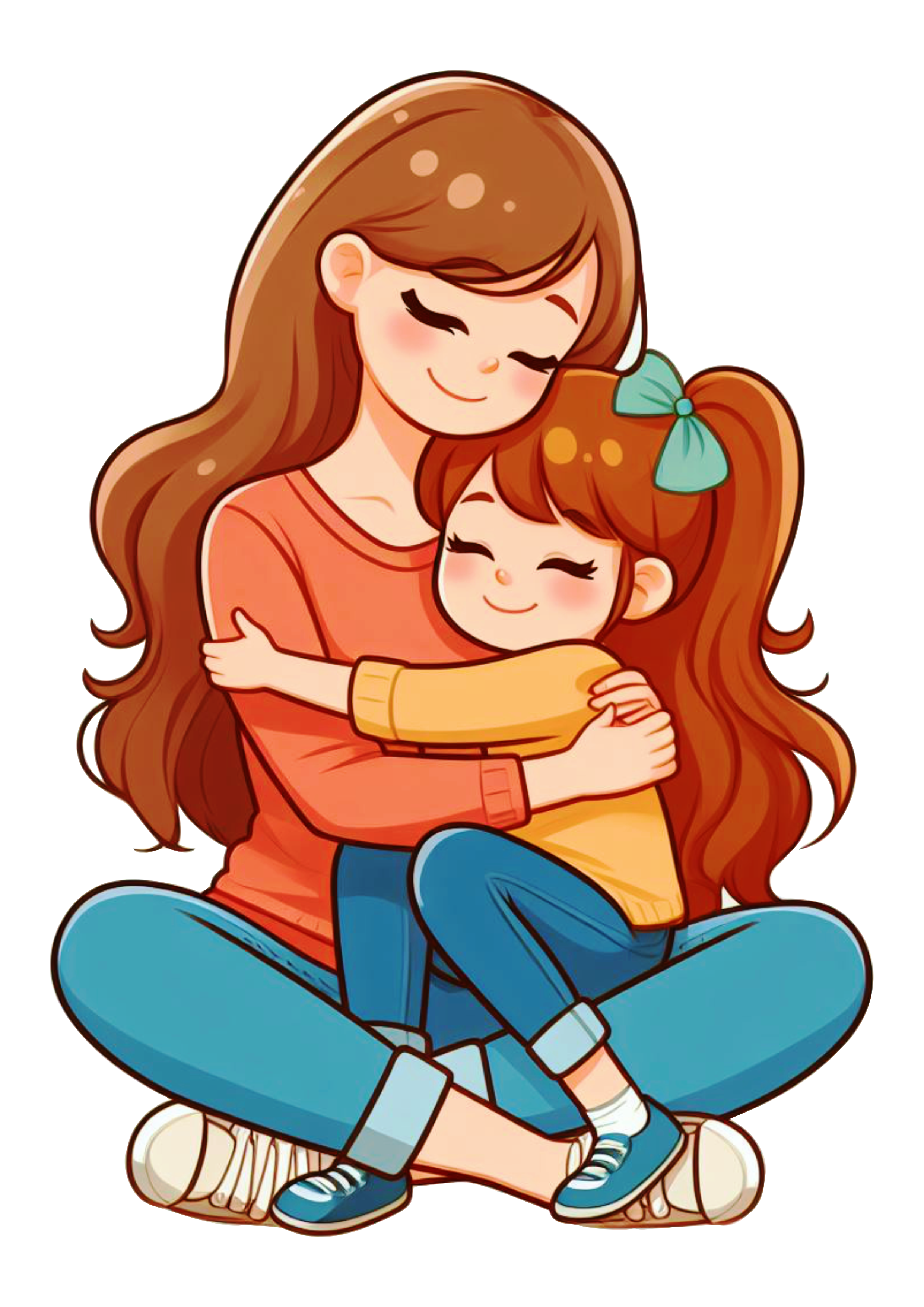 Amor de mãe e filha abraço apertado png