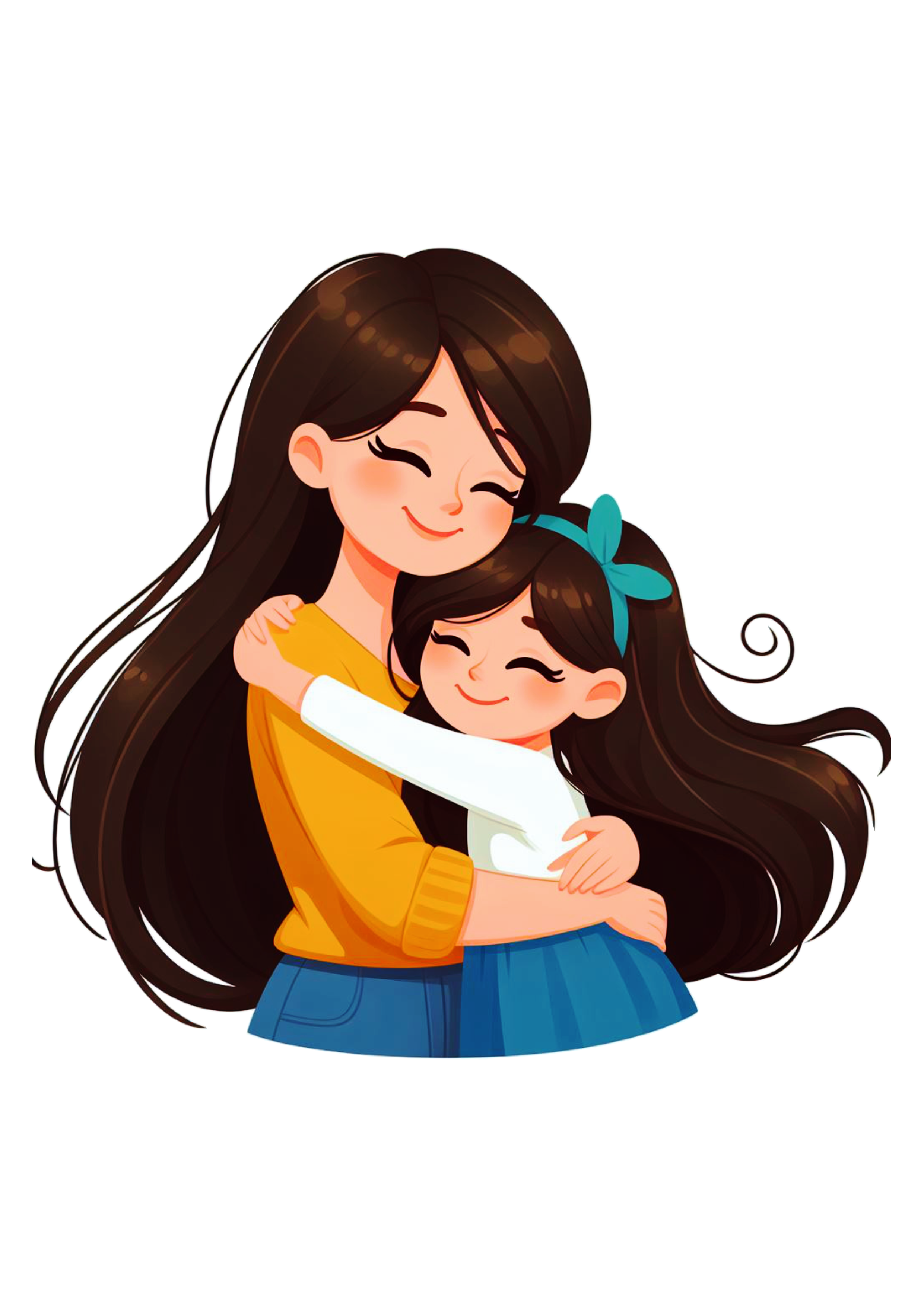 Amor de mãe e filha abraço apertado imagem png