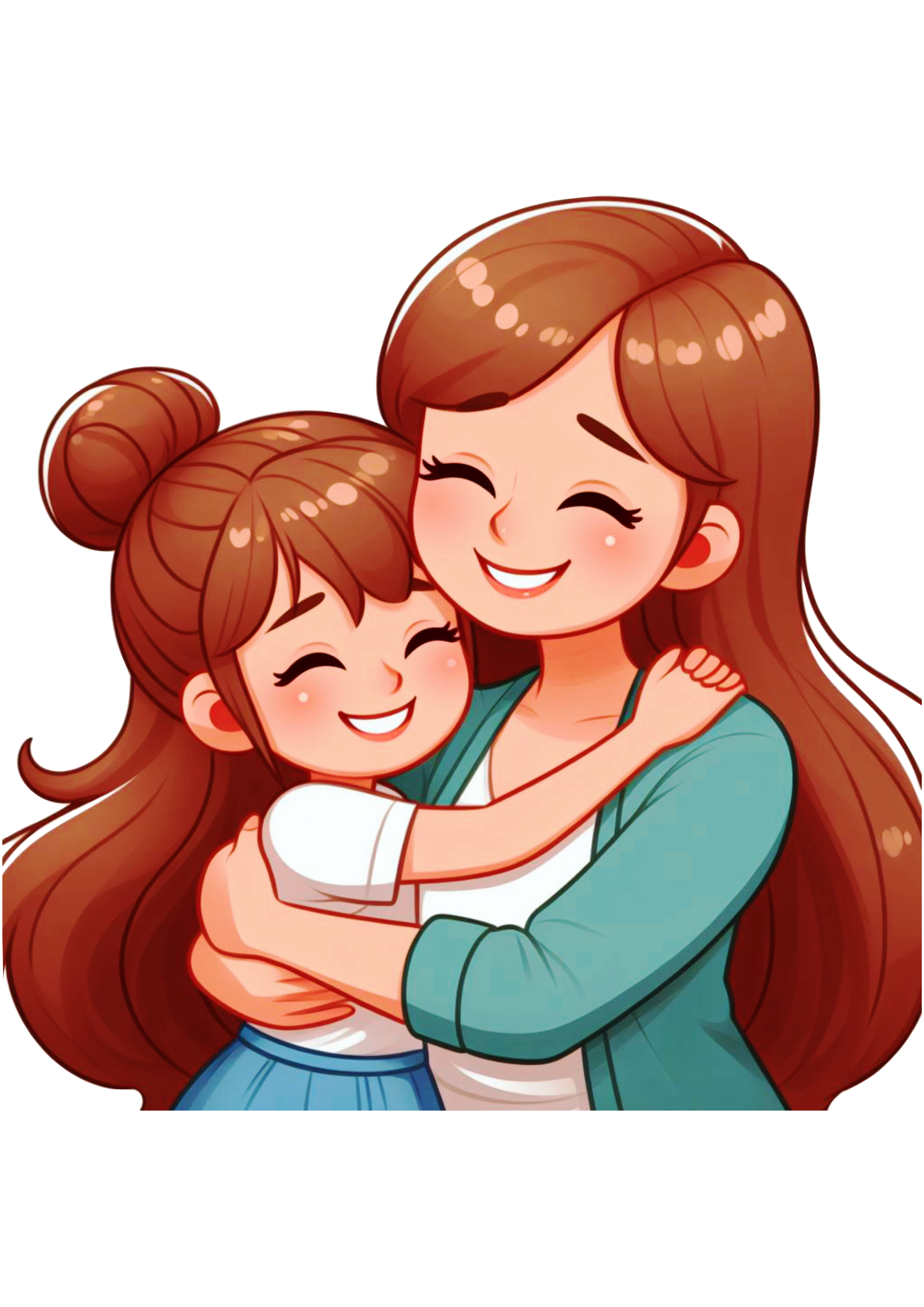 Amor de mãe e filha abraço apertado imagem com fundo transparente png