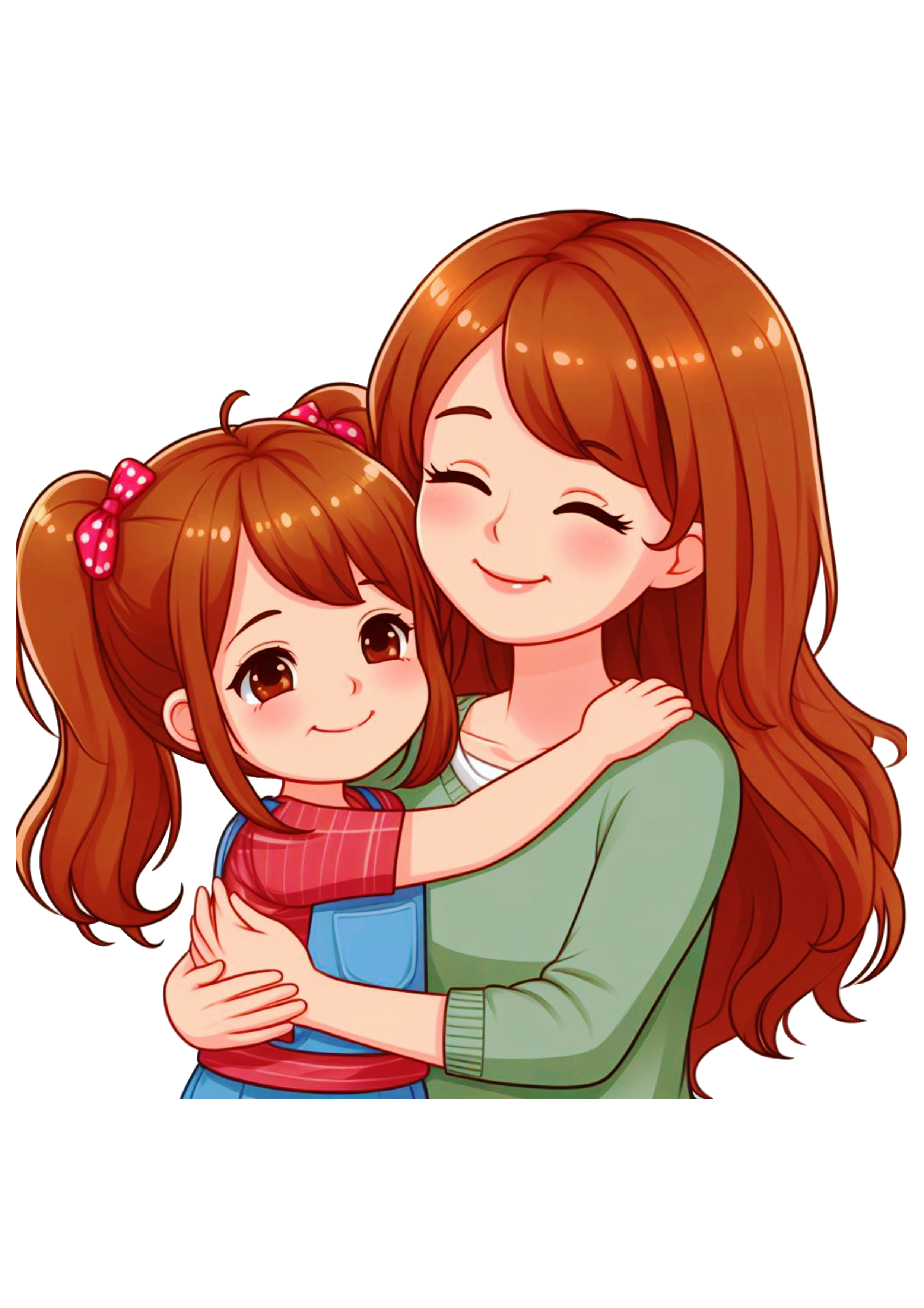 Amor de mãe e filha abraço apertado imagem com fundo transparente clipart png