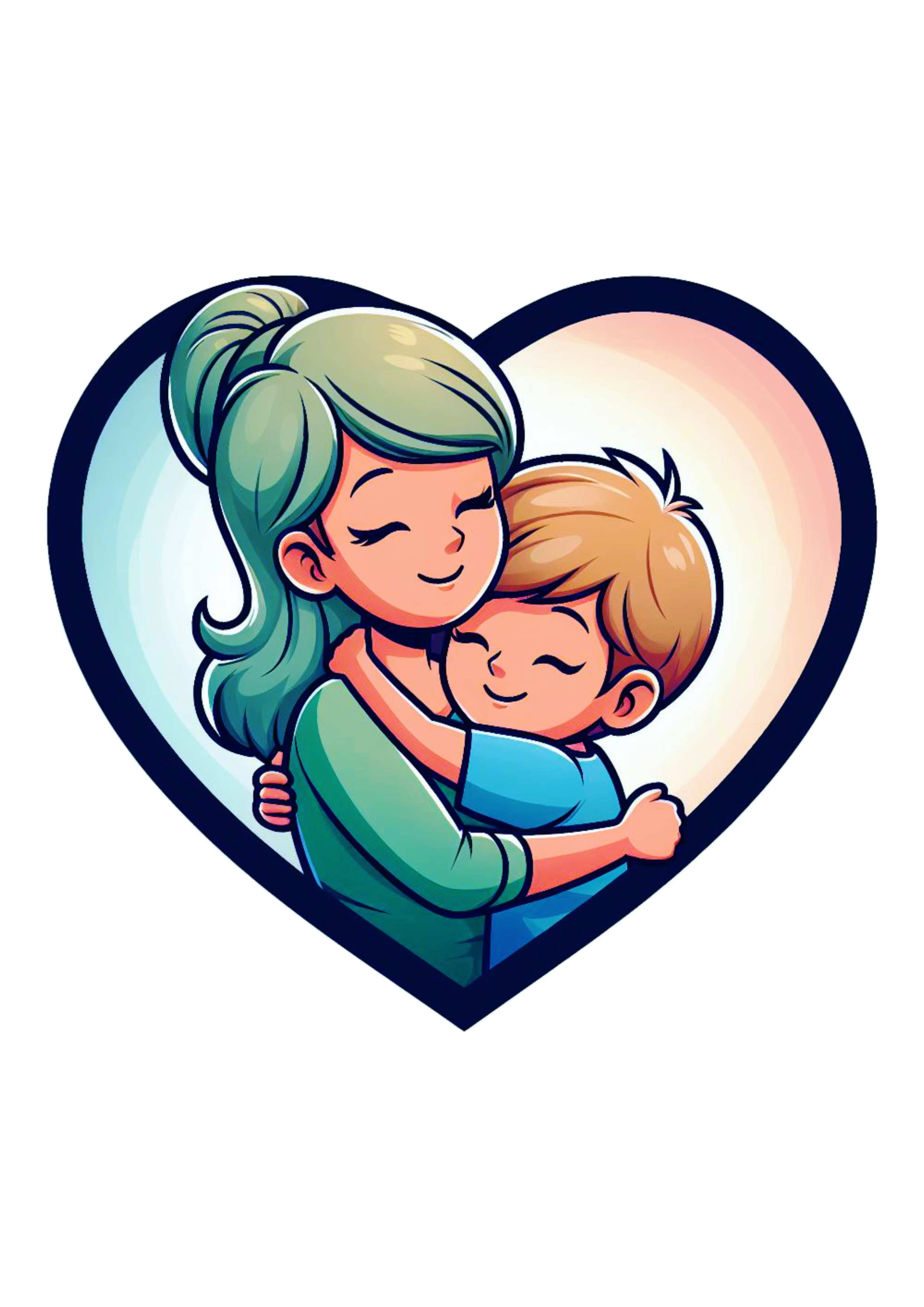 Dia das mães amor desenho infantil fundo transparente png