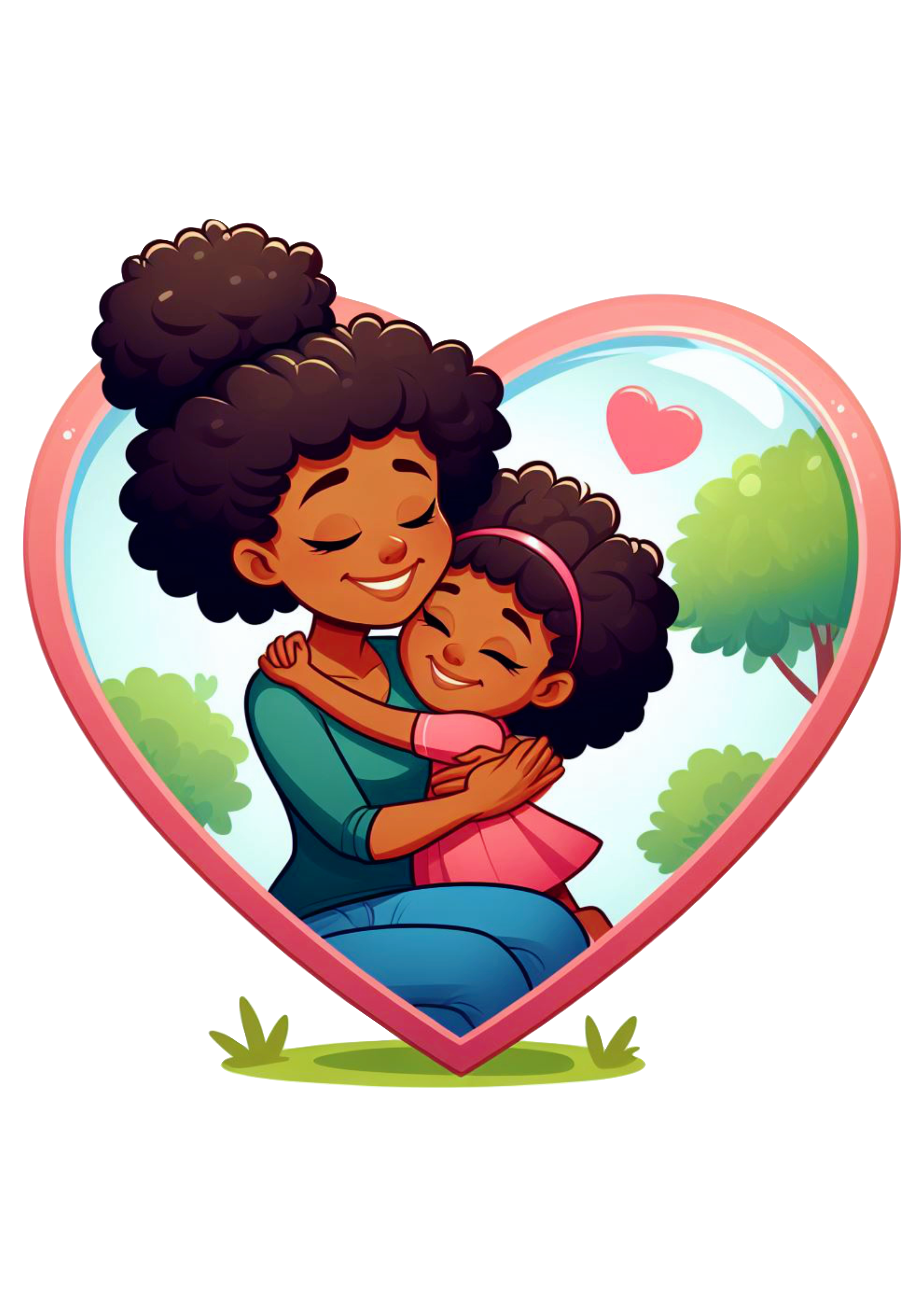 Dia das mães amor desenho infantil fundo transparente coração artes gráficas para decorar tags png