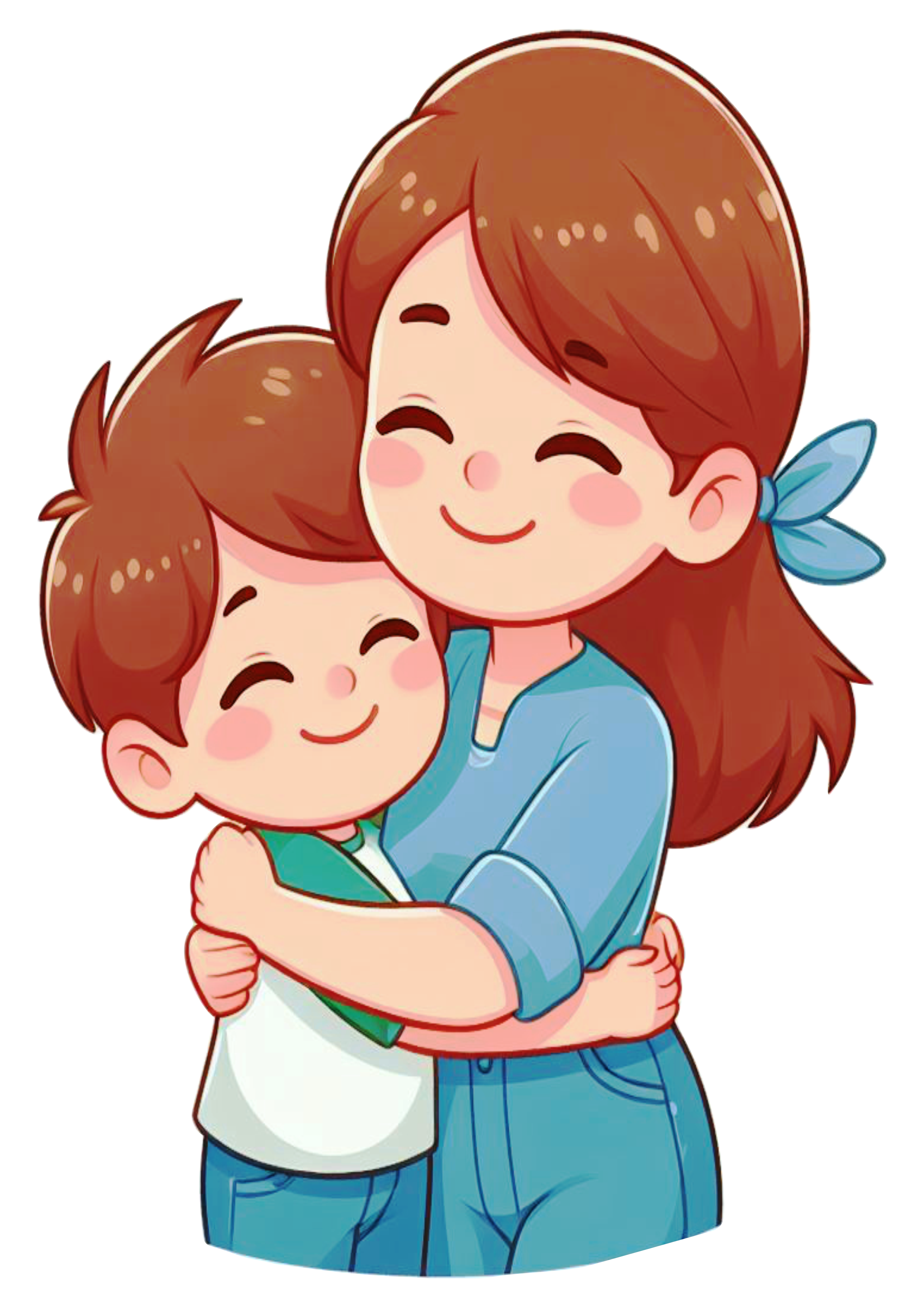 Dia das mães mãe e filho abraçados png