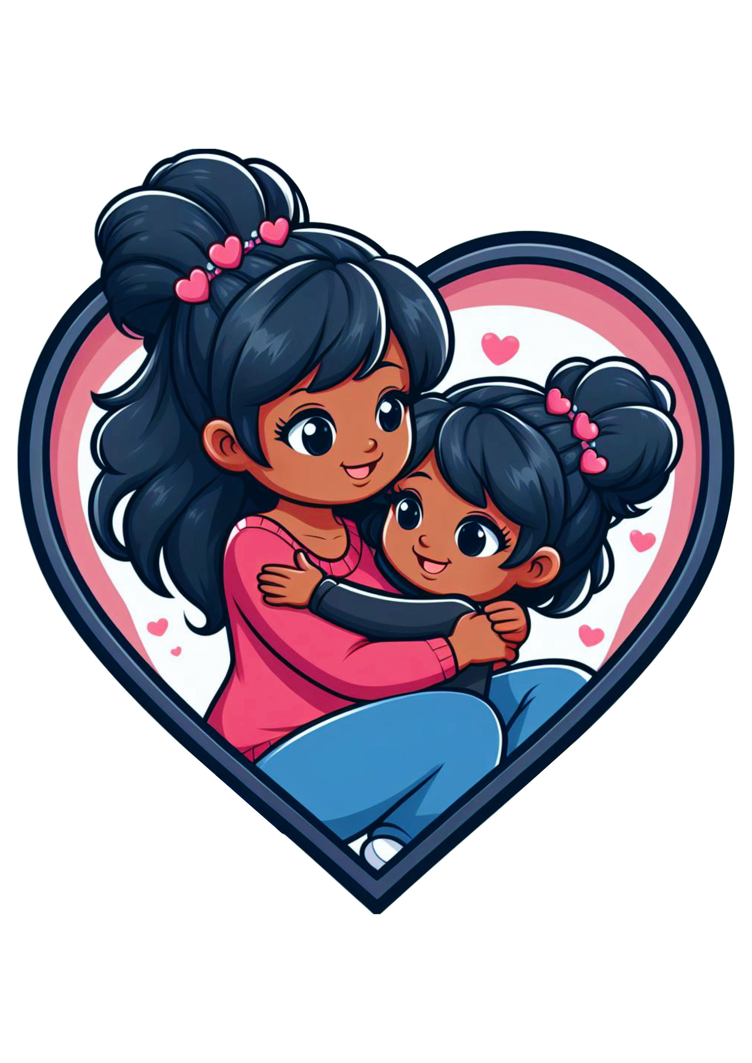 Dia das mães amor desenho infantil fundo transparente coração artes gráficas para decorar tags ilustração png