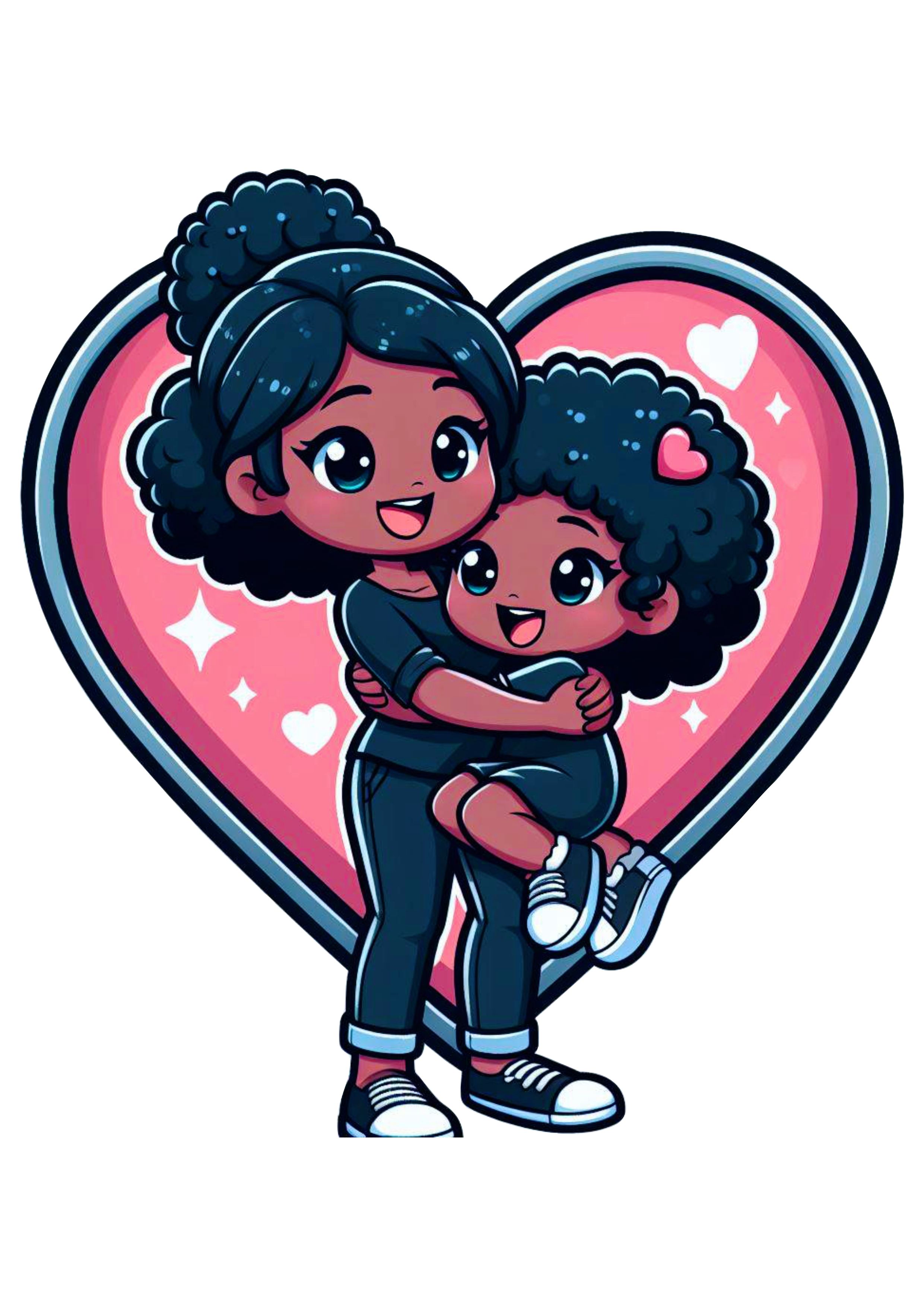 Dia das mães amor desenho infantil fundo transparente coração artes gráficas para decorar amor de mãe png