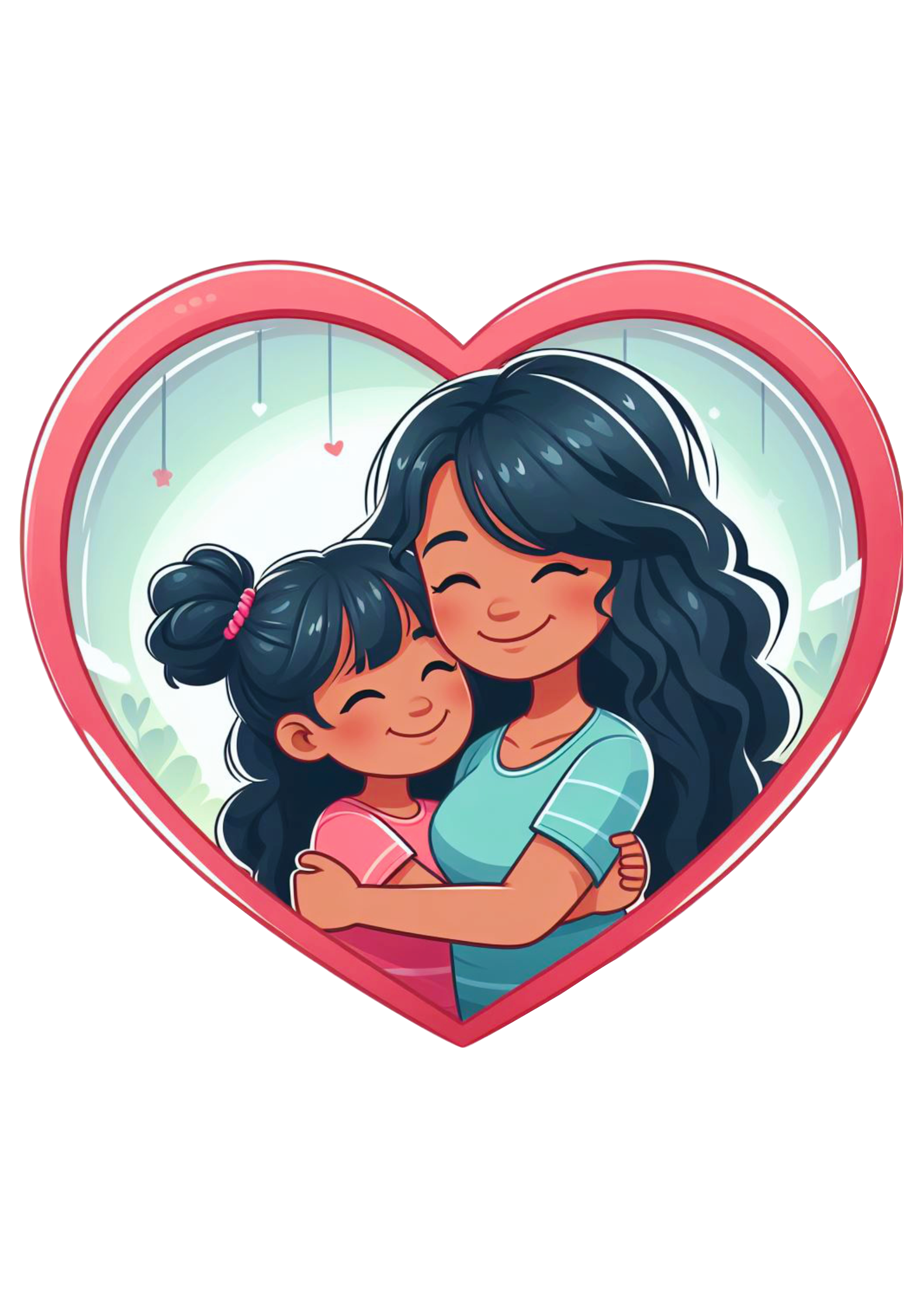 Dia das mães amor desenho infantil fundo transparente coração artes gráficas para decorar amor de mãe colorido png