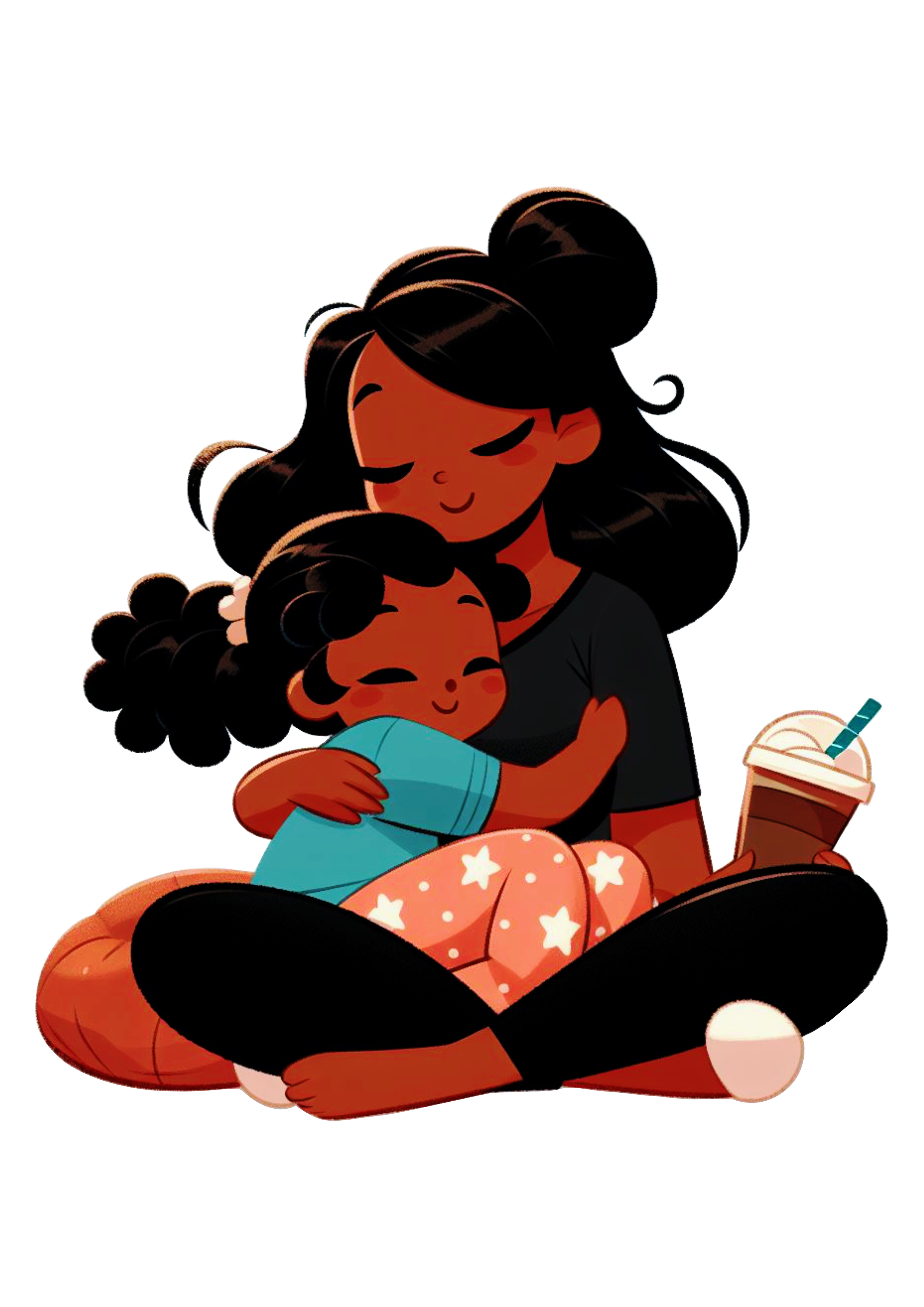 Amor de mãe e filha abraço apertado png