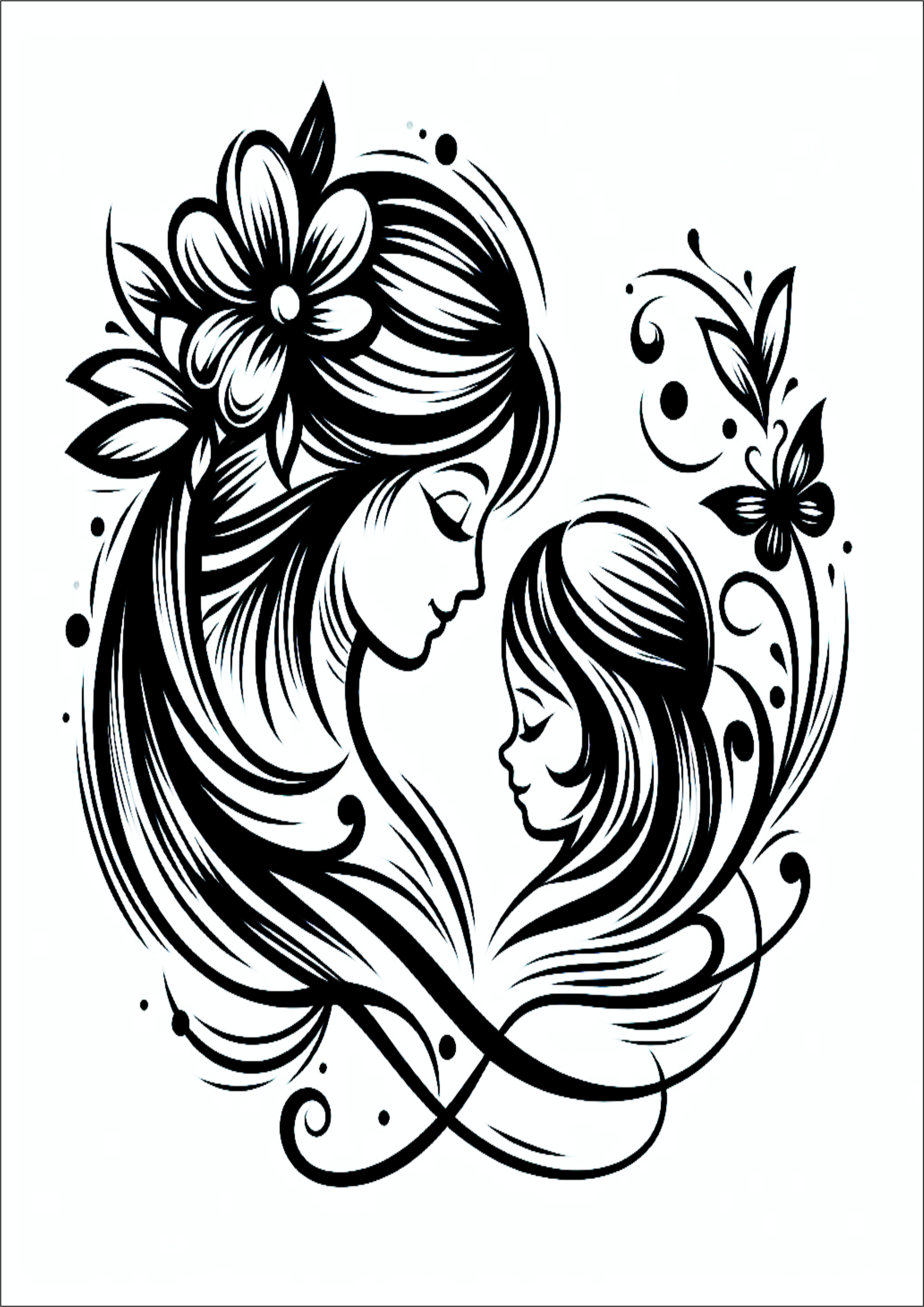 Tatuagem desenho grátis mãe e filha png