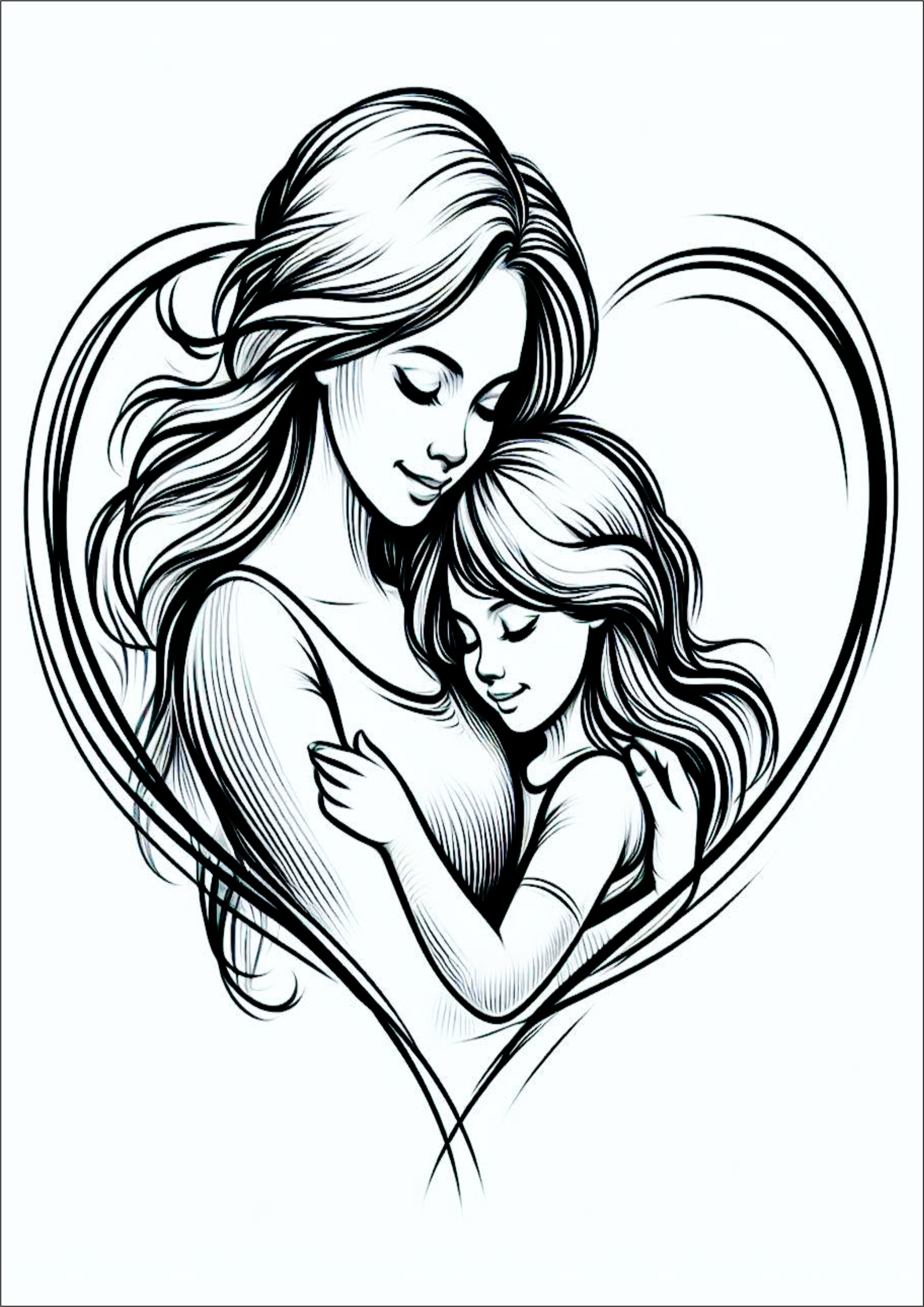 Tatuagem desenho grátis mãe e filha coração png