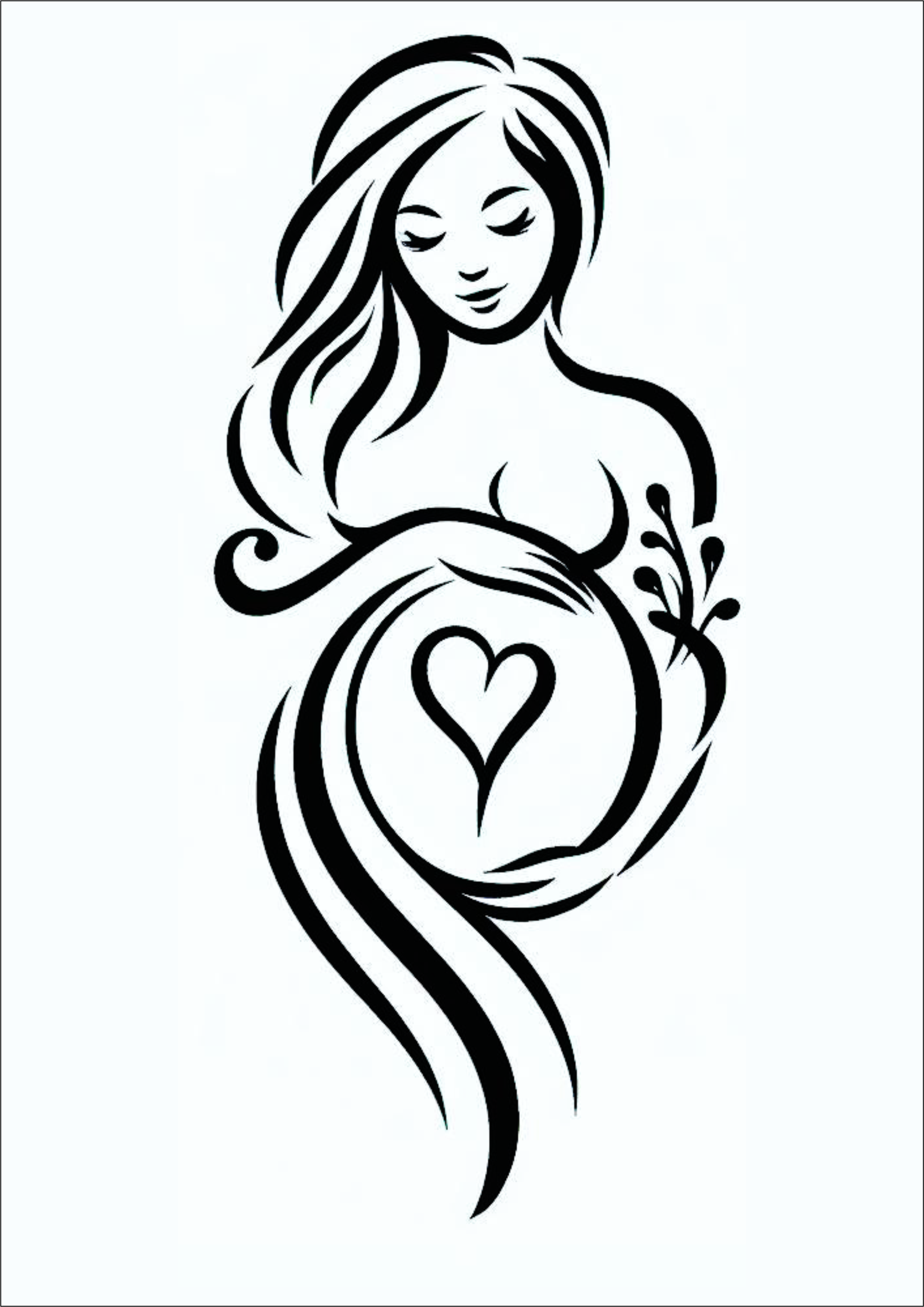 Tatuagem desenho grátis gravidez coração tatoo mãe png