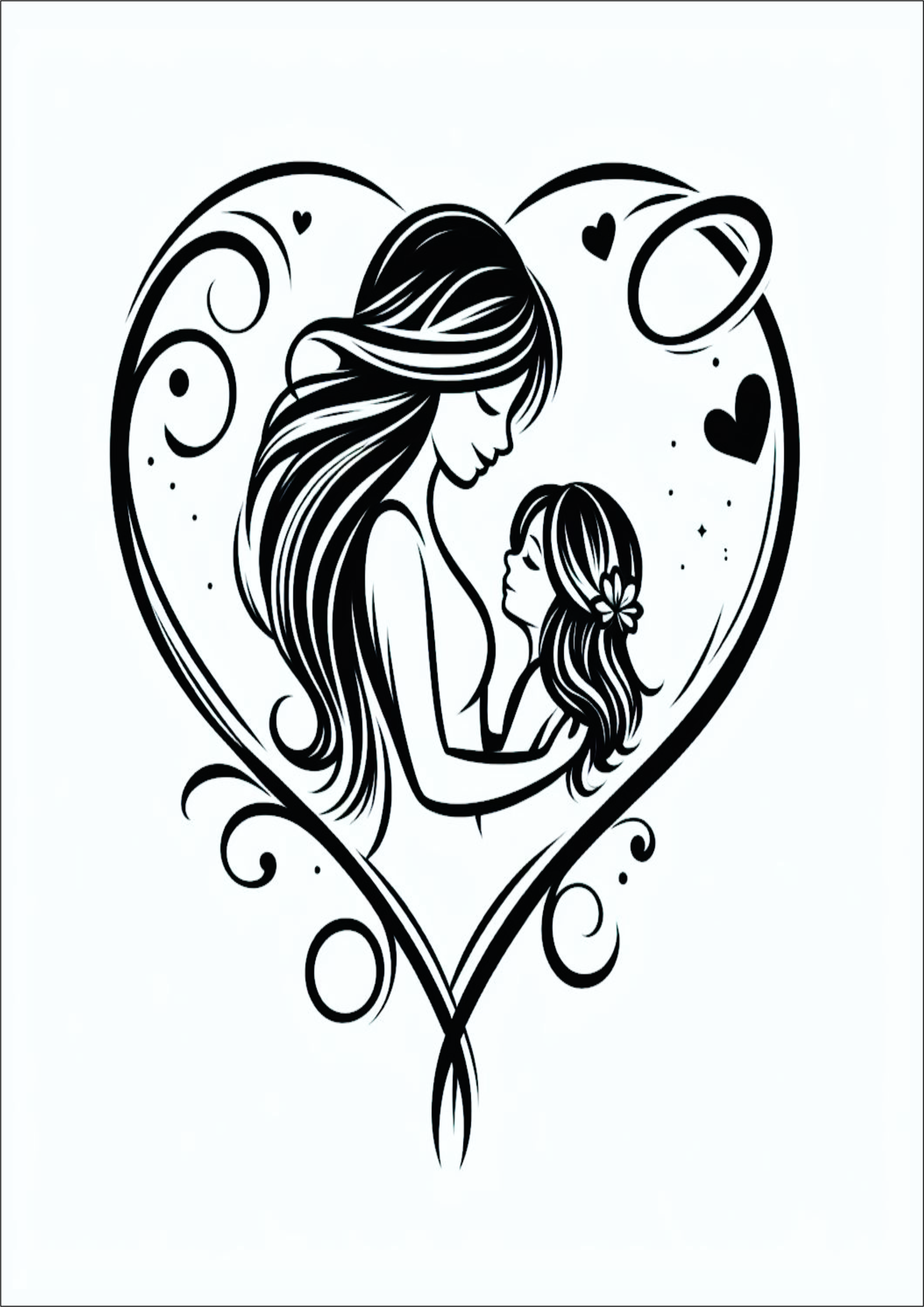Tatuagem mãe e filha homenagem coração png