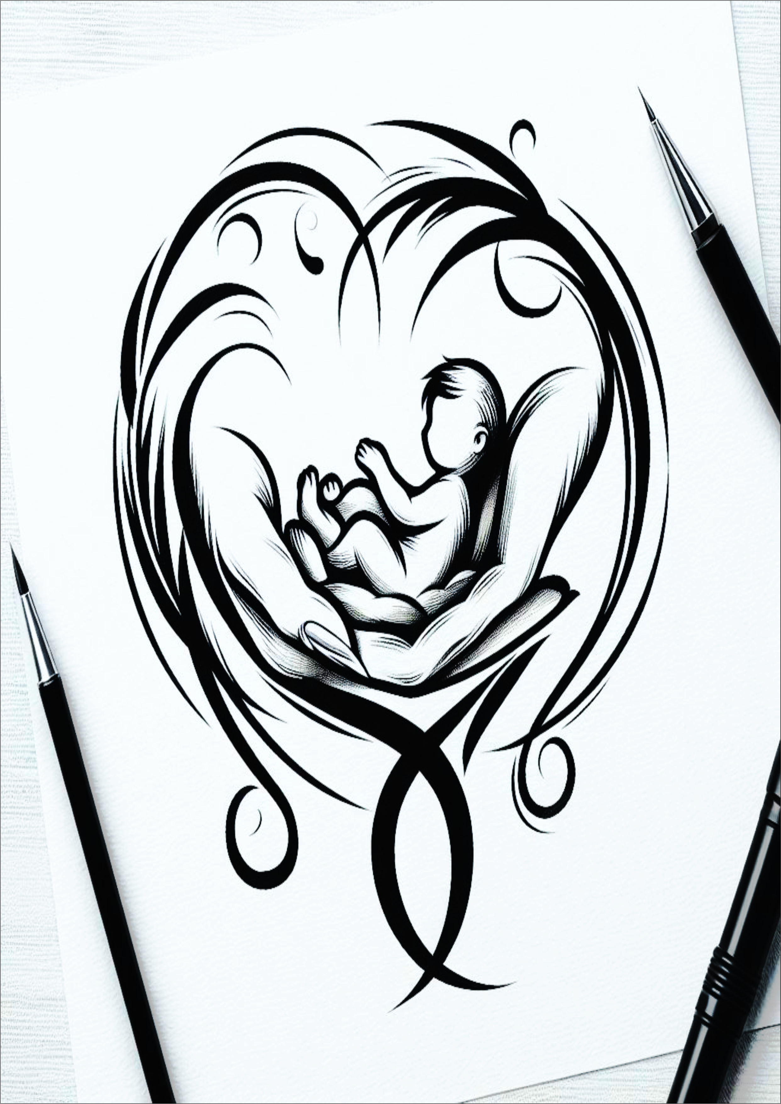 Desenho simples para tatuagem amor de mãe png