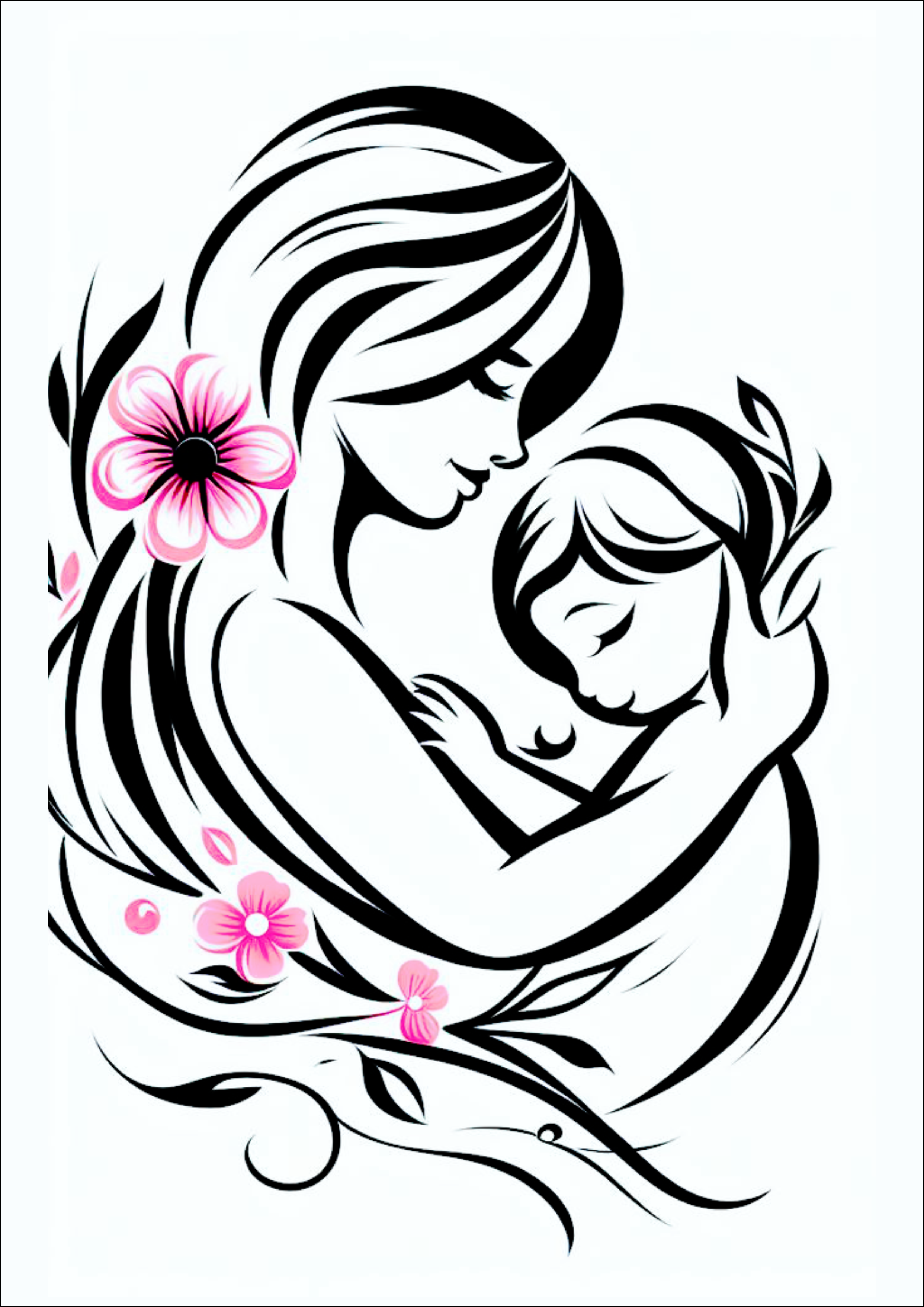Desenho simples para tatuagem amor de mãe drawing flores artes gráficas free png