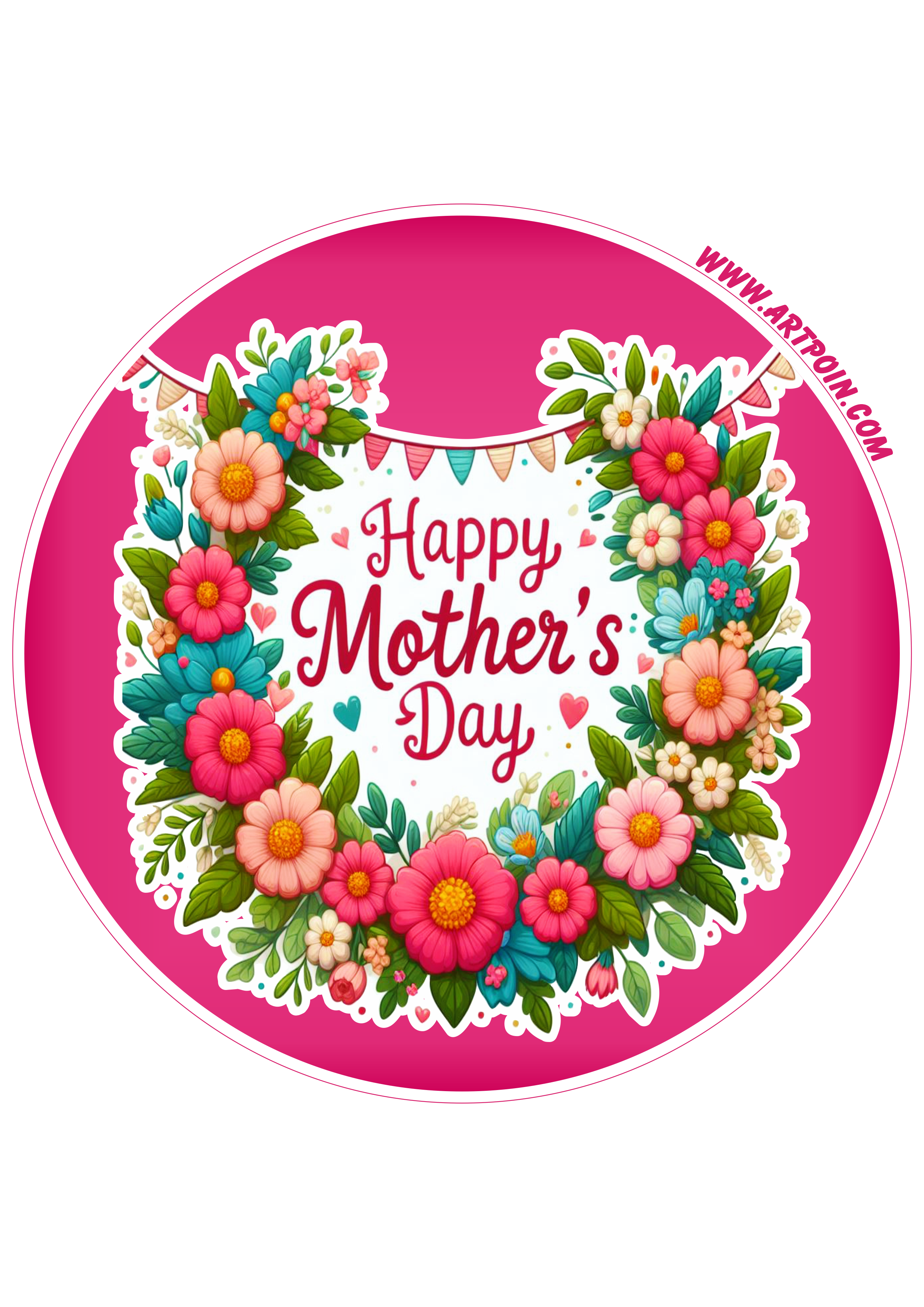Happy mother’s day adesivo para decoração png