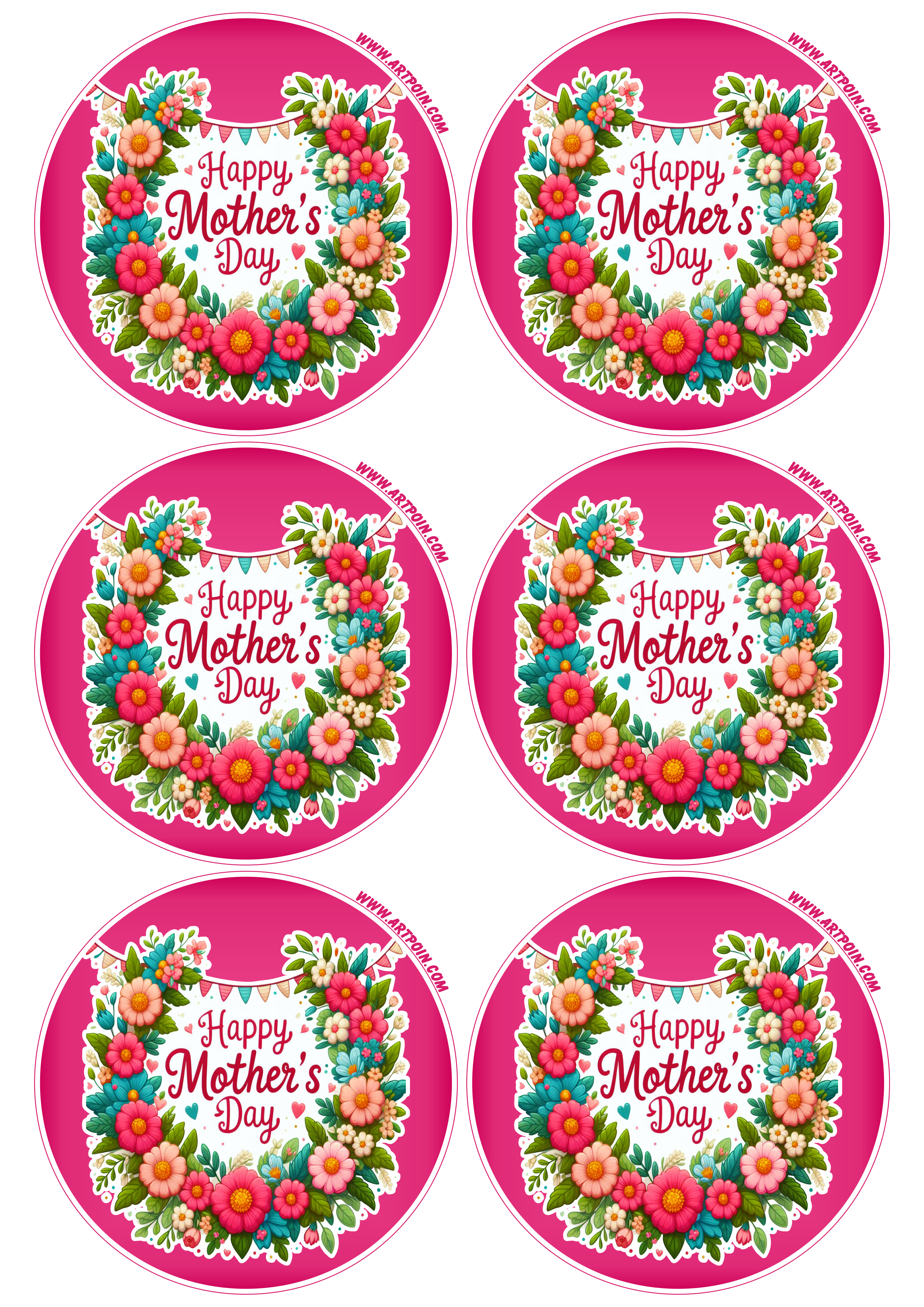 Happy mother’s day adesivo para decoração 6 imagens png