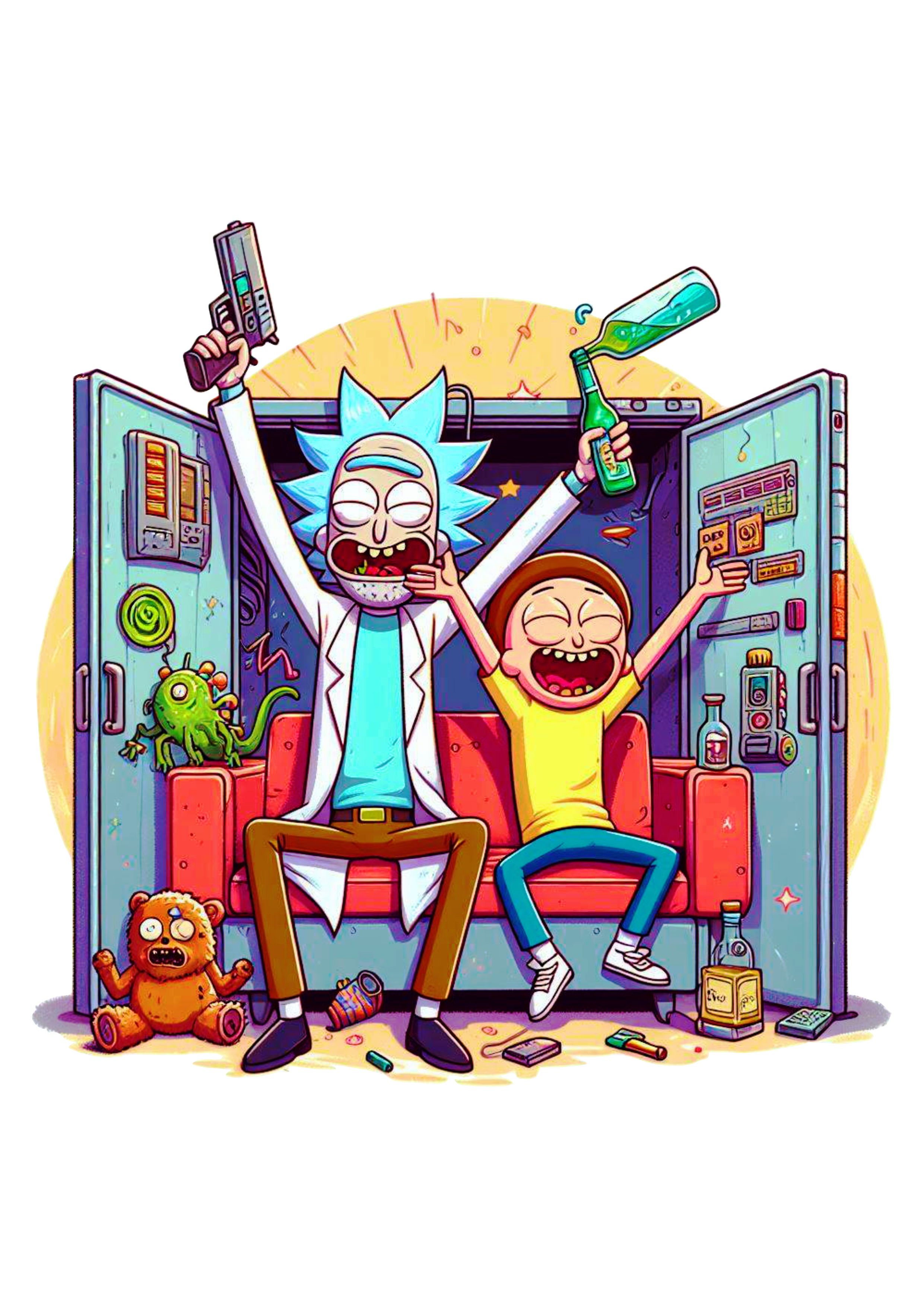 Rick and Morty png desenho adulto colorido engraçado