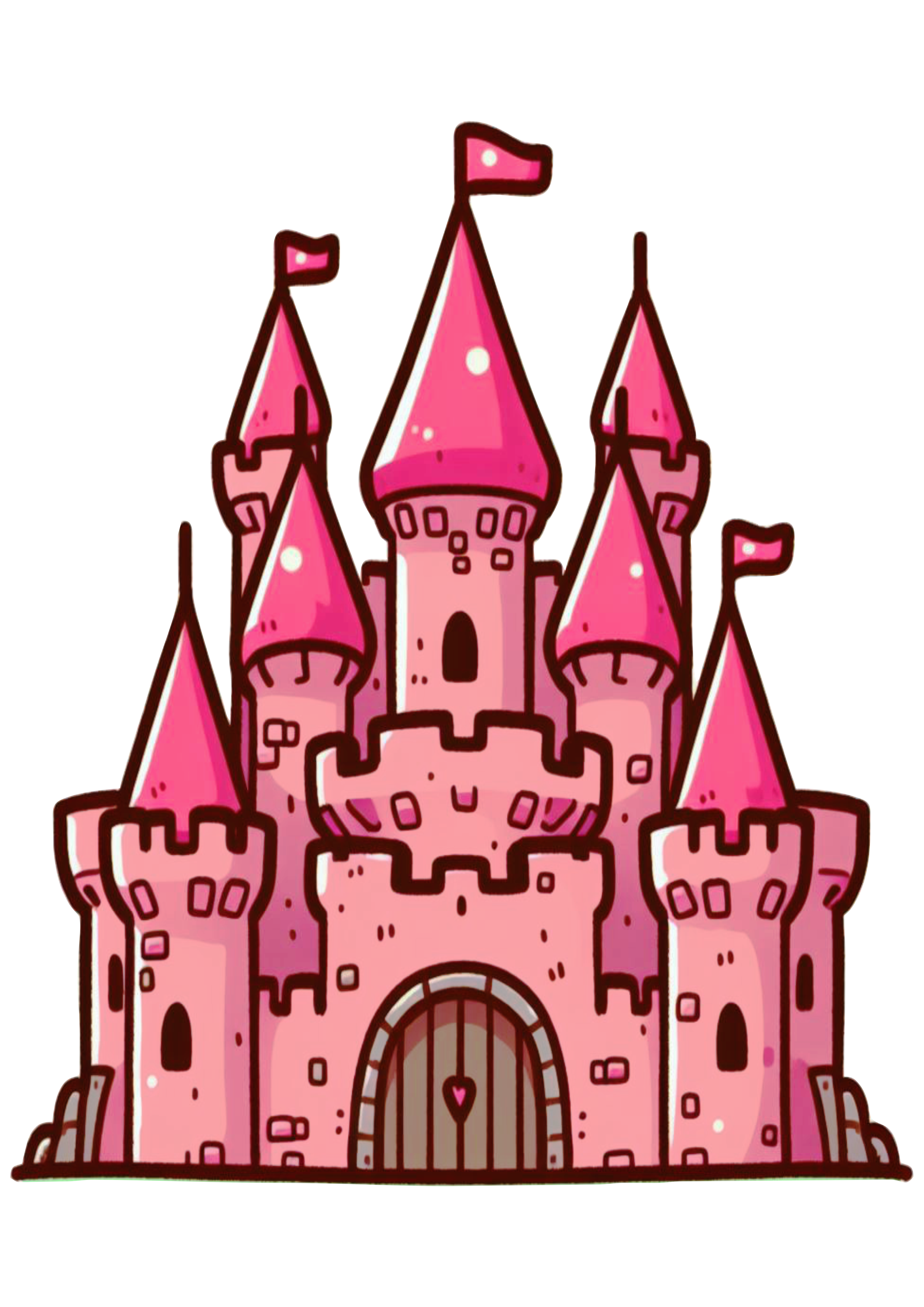 Castelo de princesa rosa png desenho