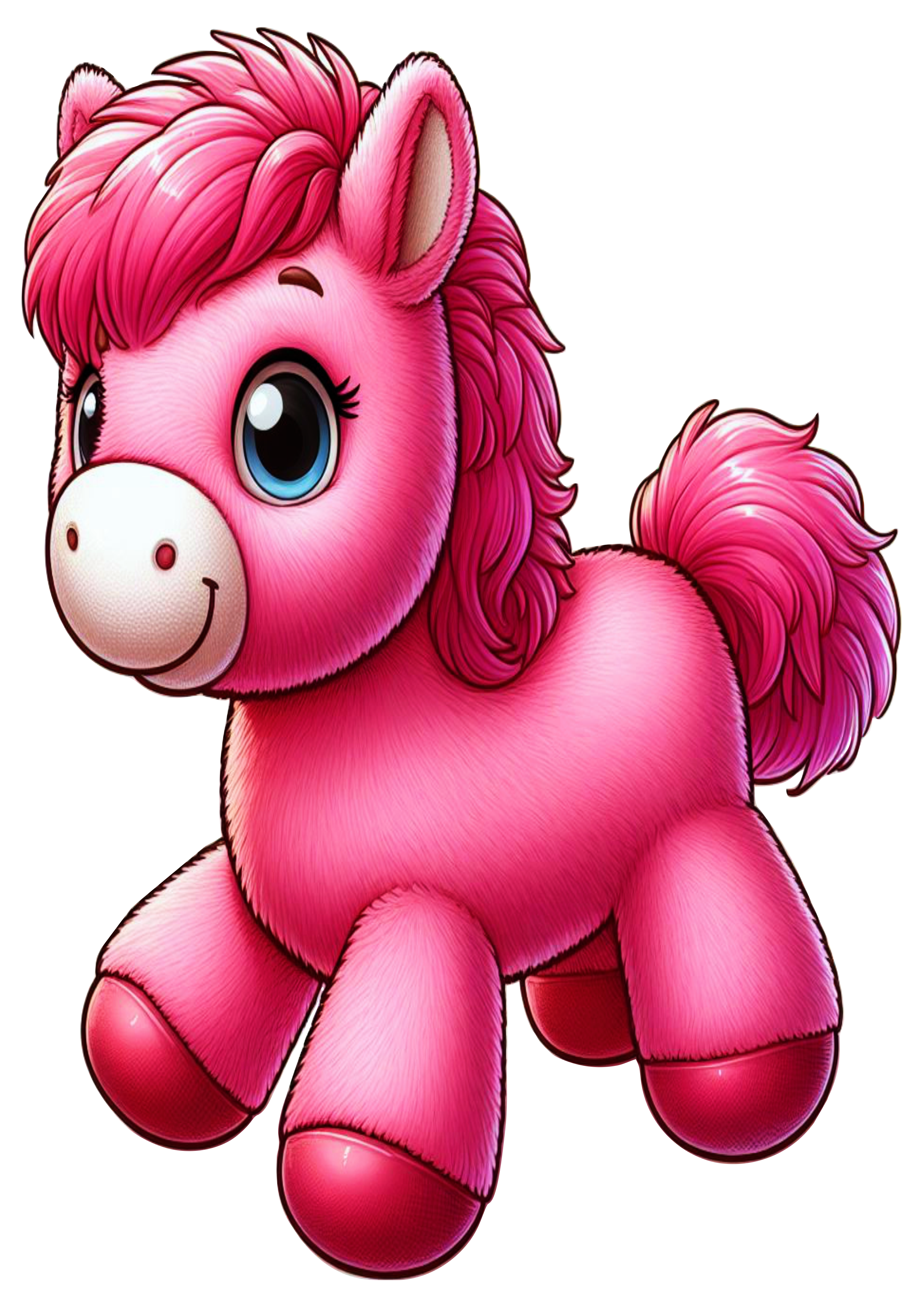 Cavalinho rosa fofinho cute desenho infantil pelúcia fundo transparente png