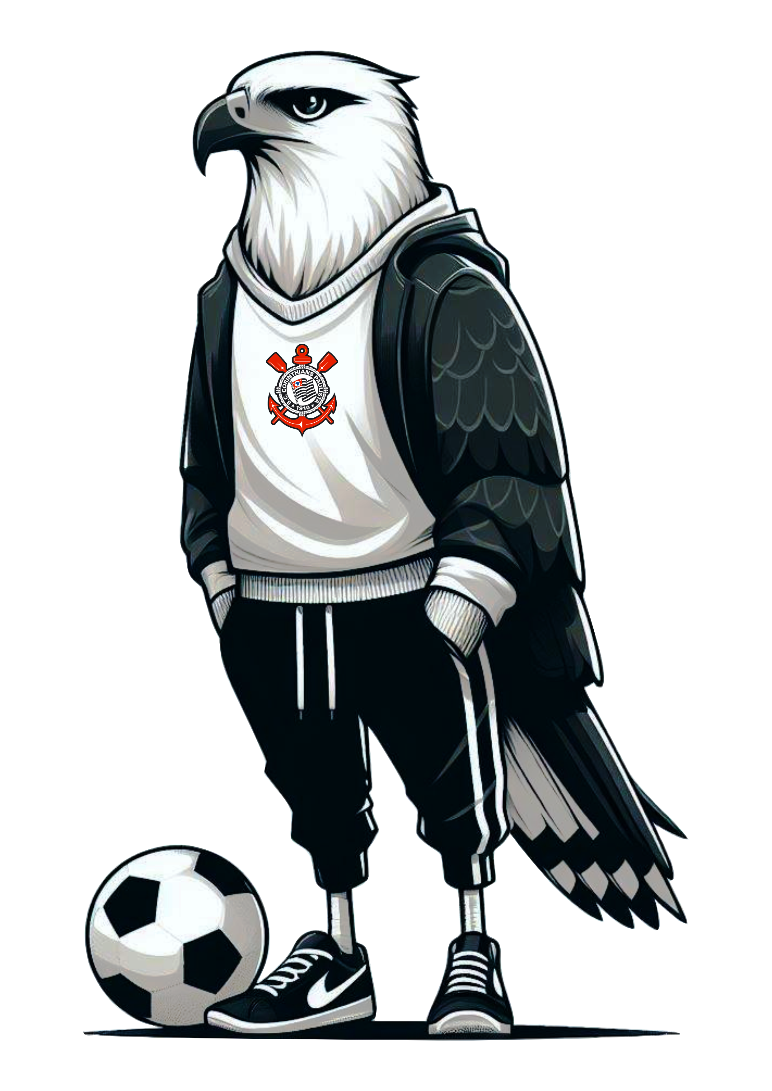 Corinthians gaviões da fiel mascote timão futebol png fundo transparente clipart vator ilustração