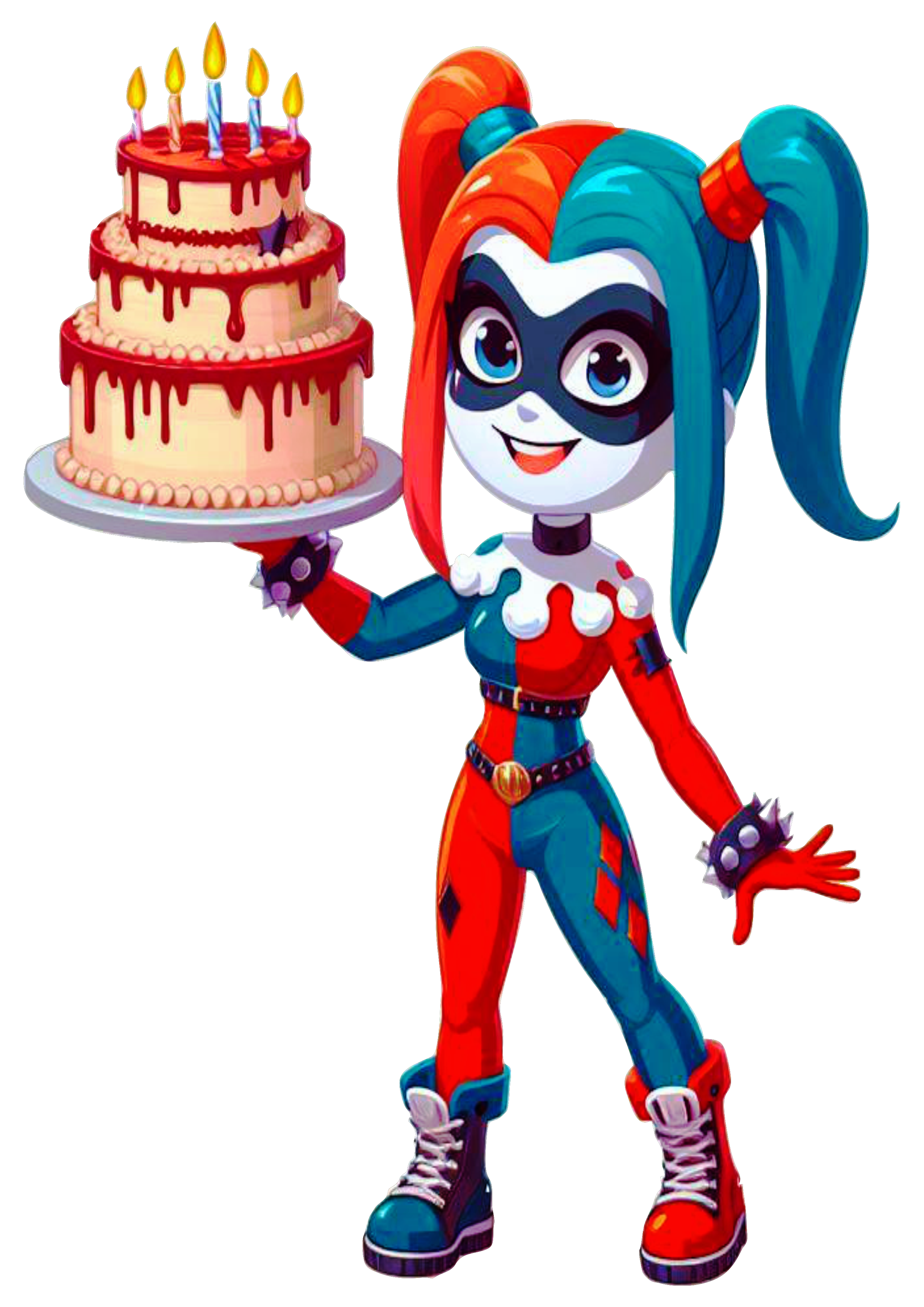 Harley Quinn Cute Drawing Transparent Background PNG