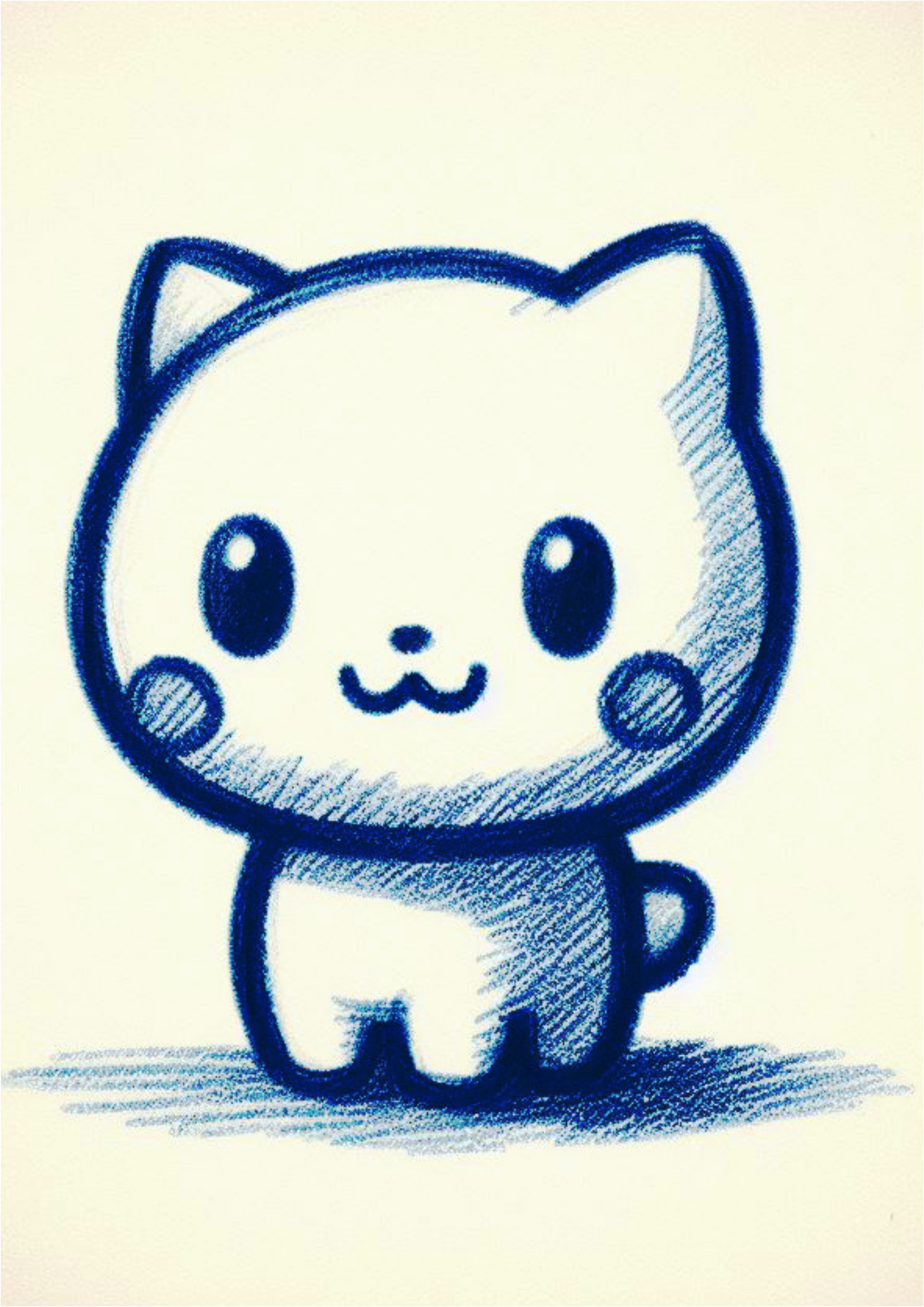 Desenho simples fofinho gatinho png
