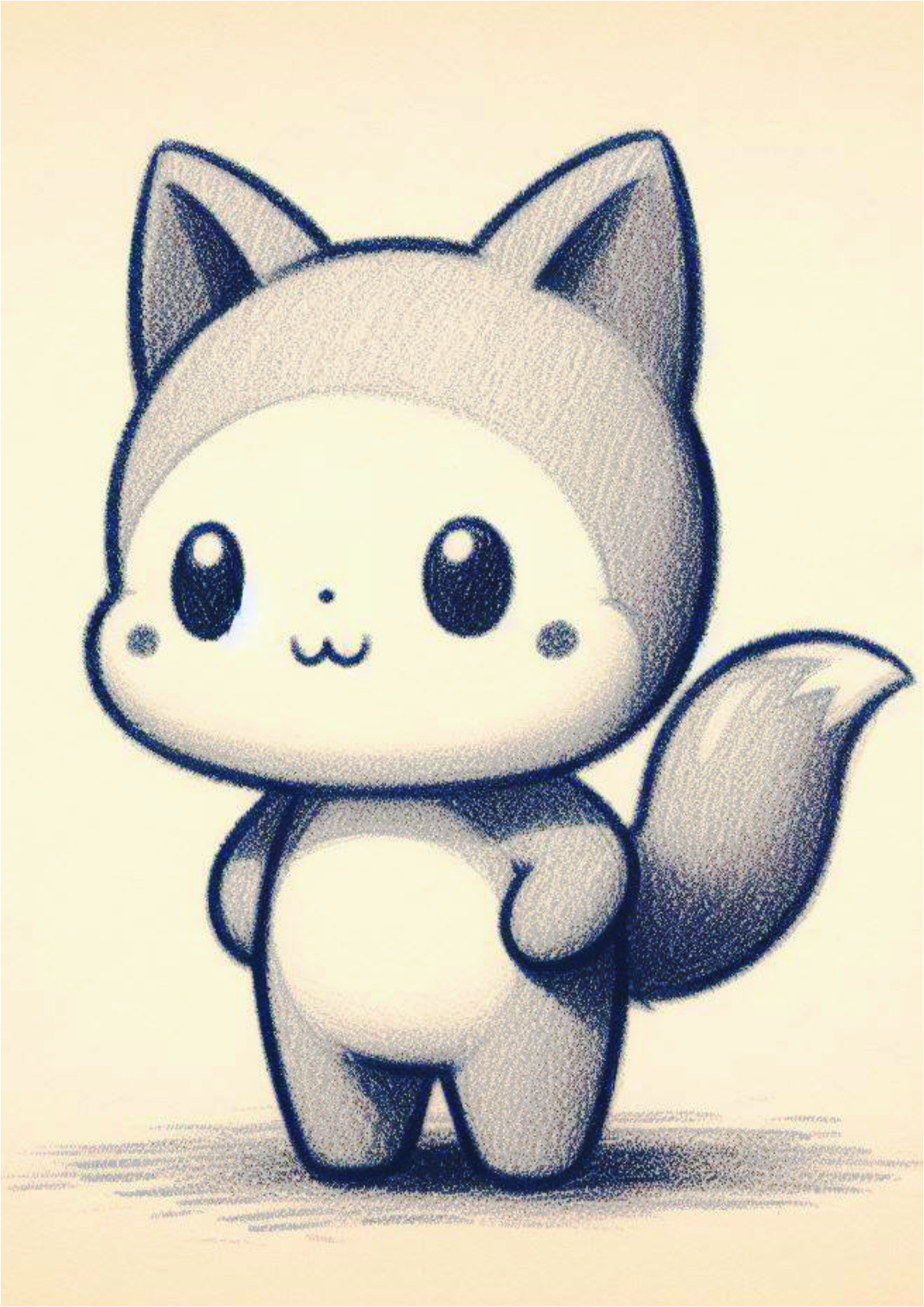 Desenho simples fofinho raposinha cute png