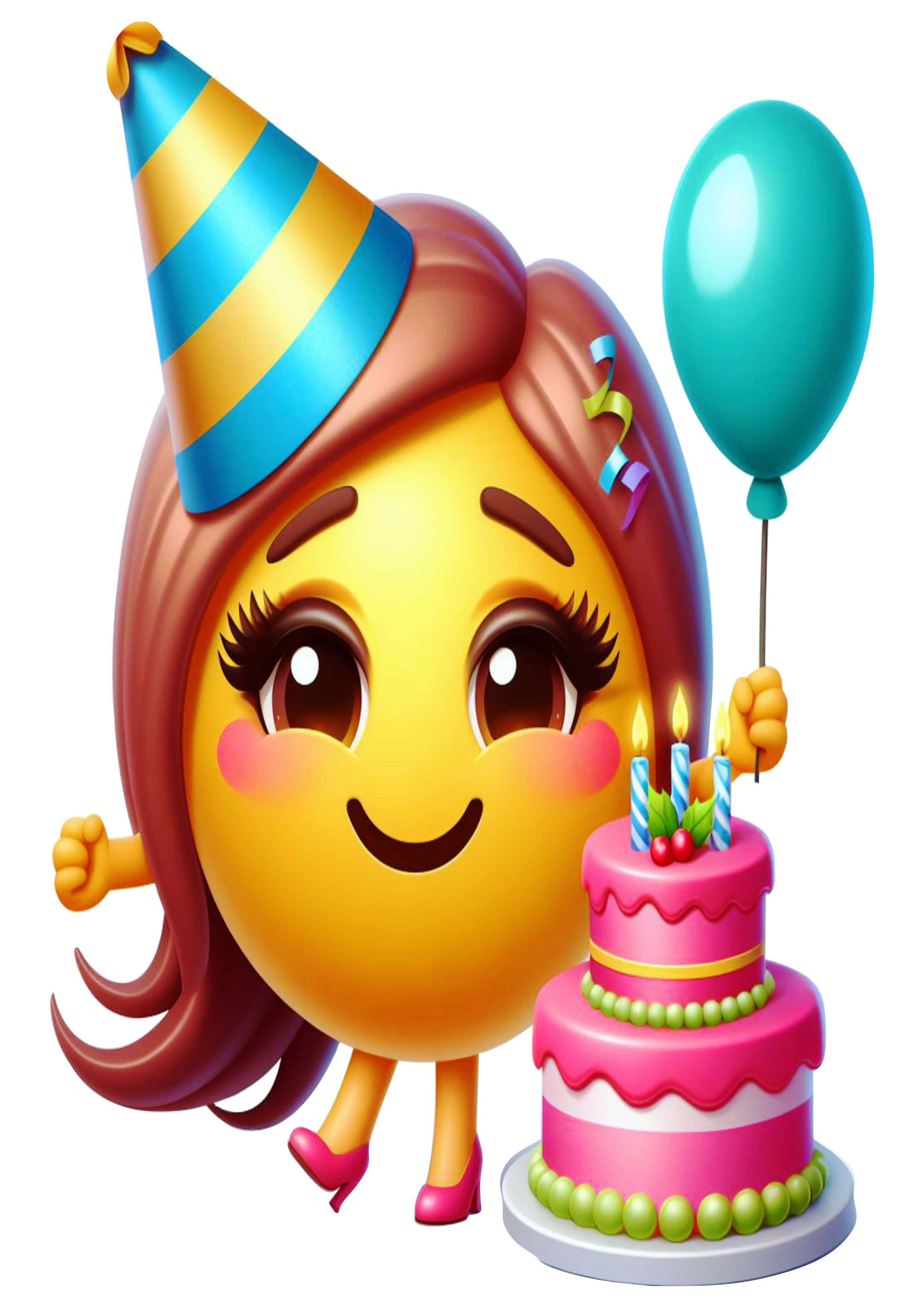 Emoji de aniversário png figurinha para whatsapp