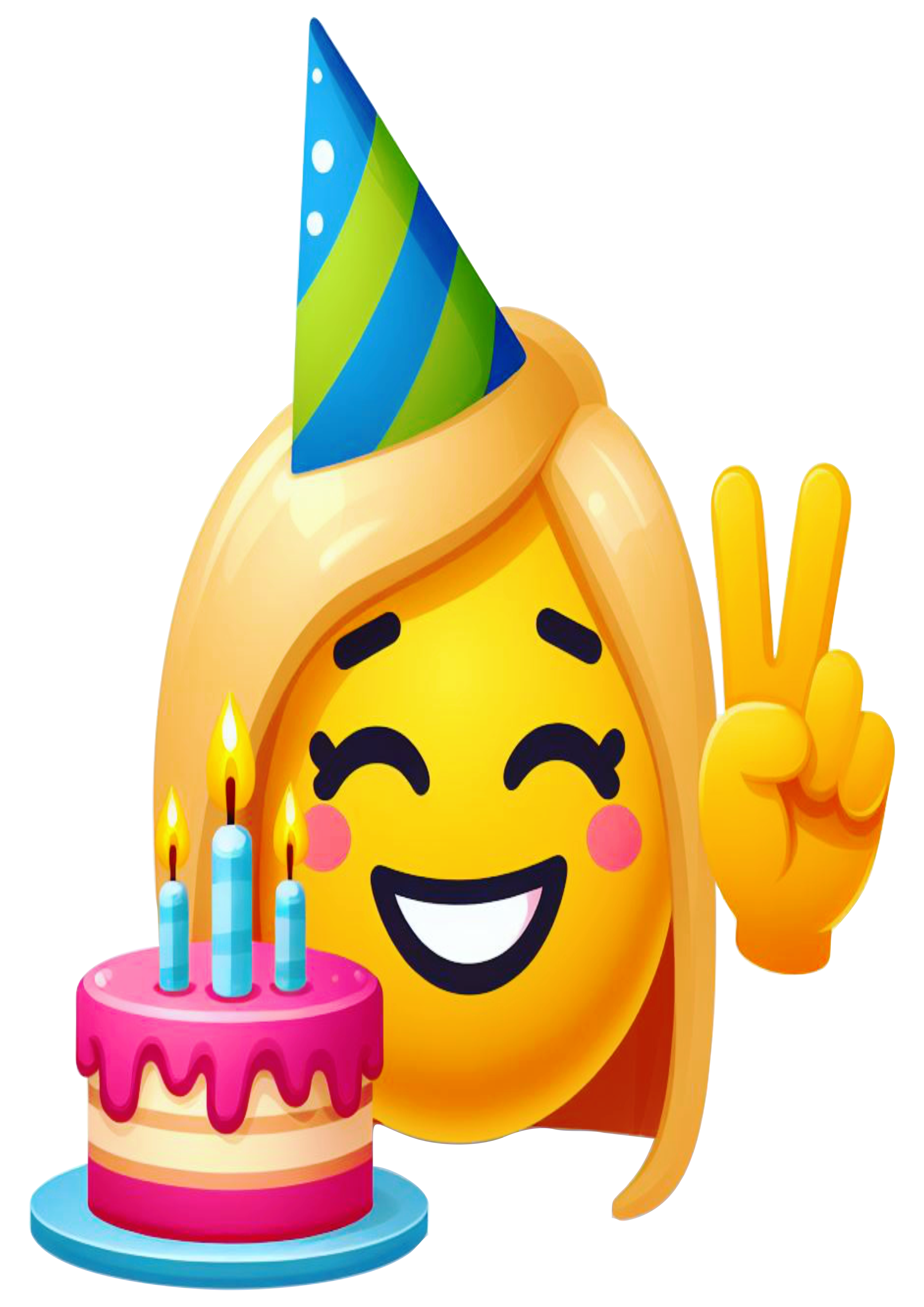 Emoji de aniversário png figurinha para whatsapp festa decorada