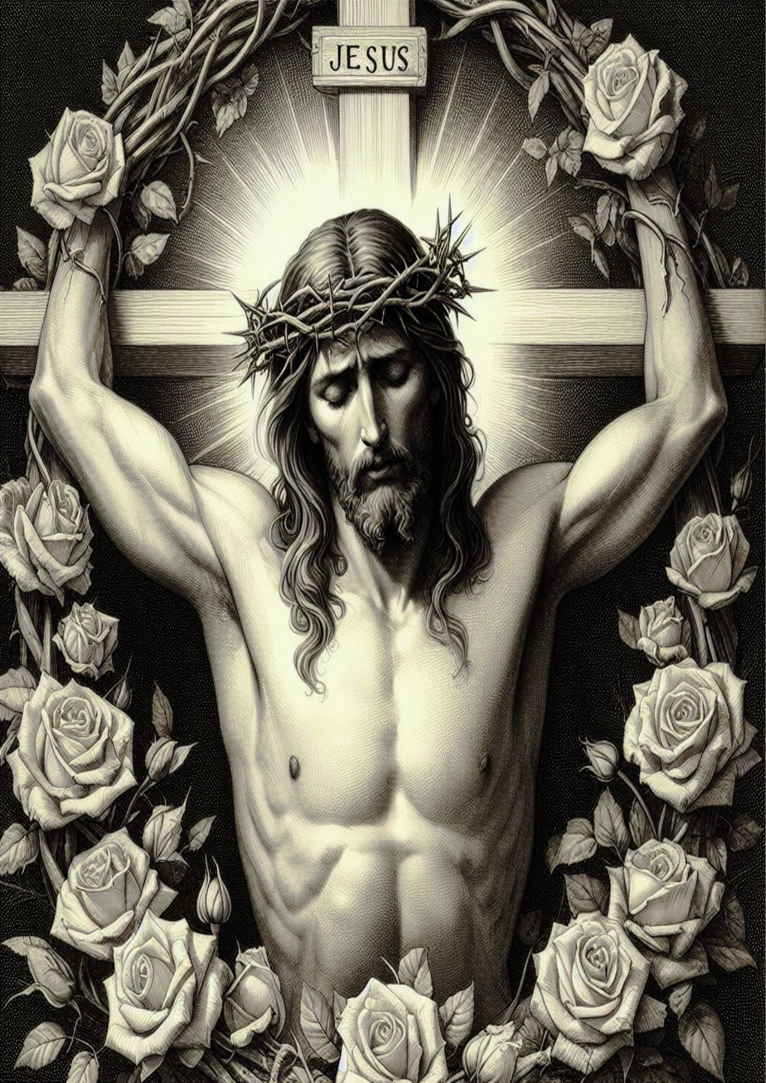 Jesus Cristo quadro religioso pronto para imprimir png crucificação