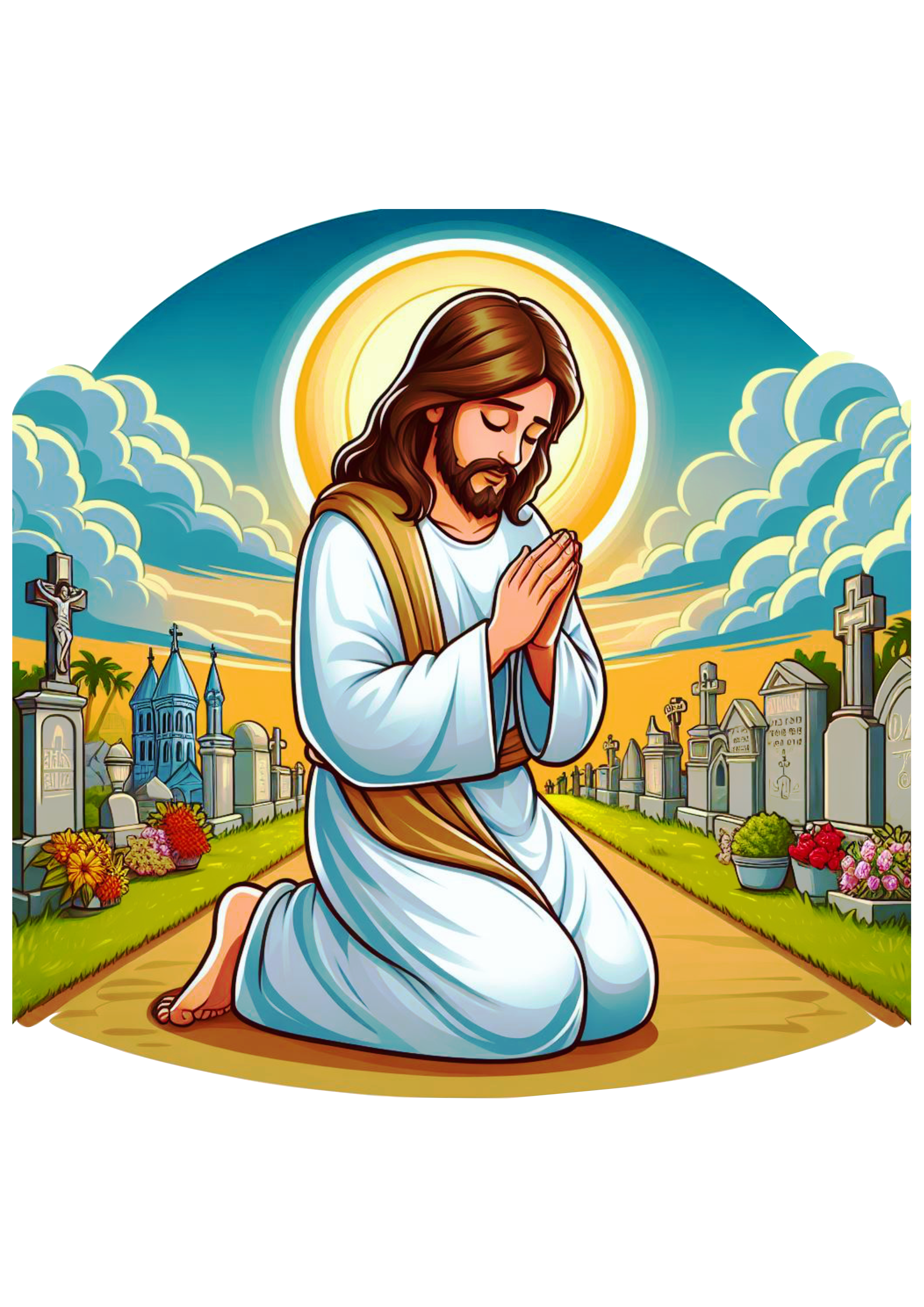 Jesus oração no cemitério dia de finados png