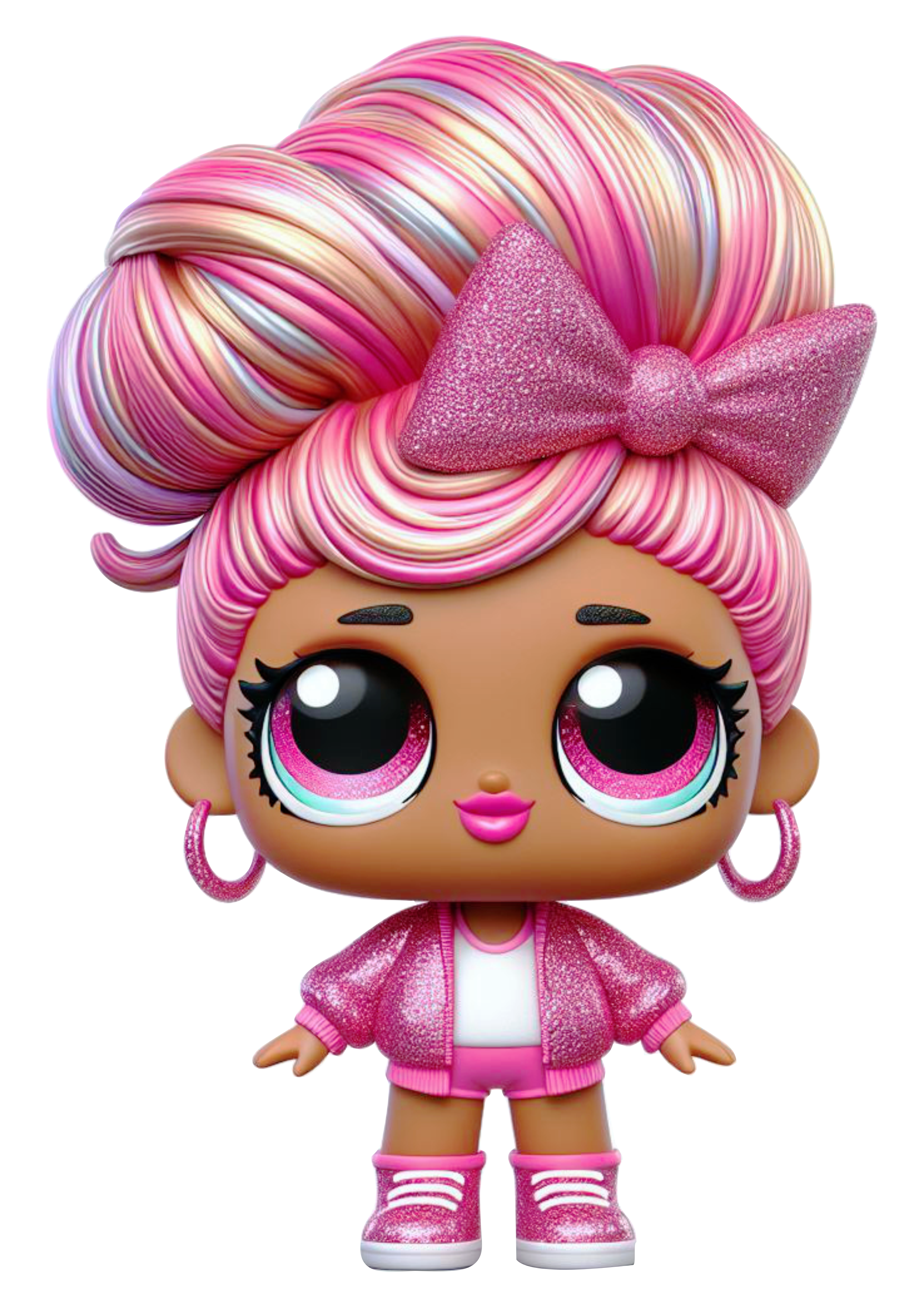Lol Surprise png boneca rosa fofinha brinquedo roupinha brilhante cabelo bonito