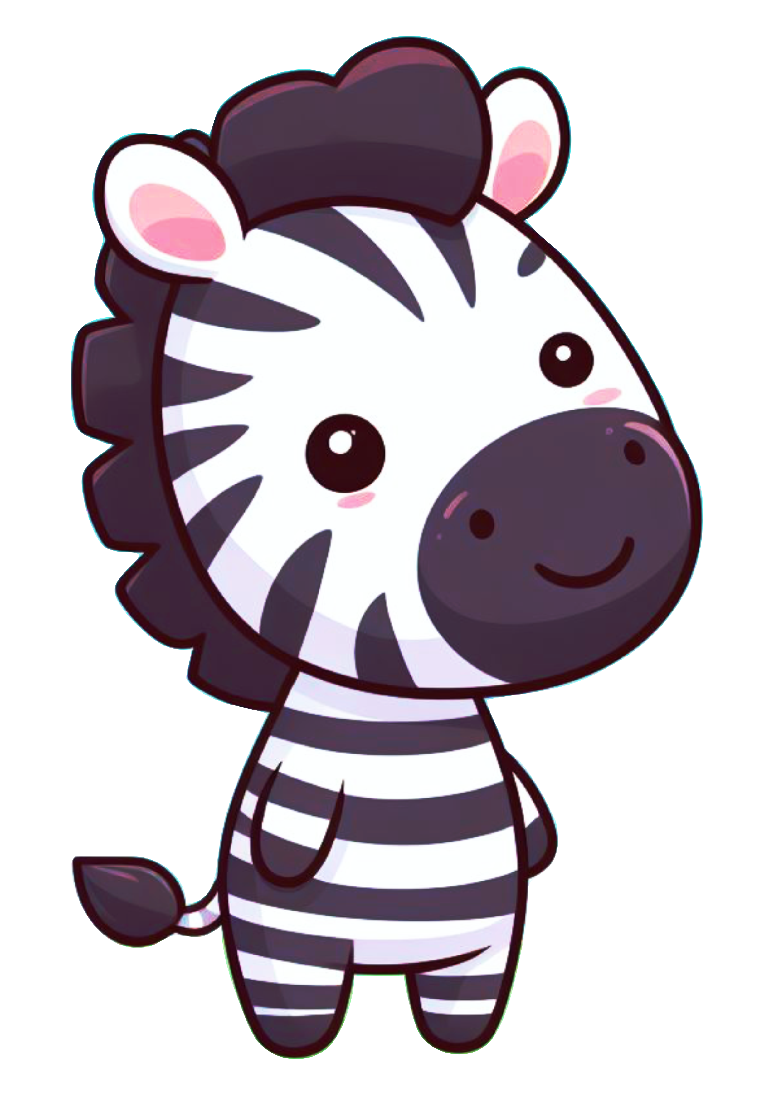 Animais do safari png zebra desenho simples fundo transparente para designer zebrinha png